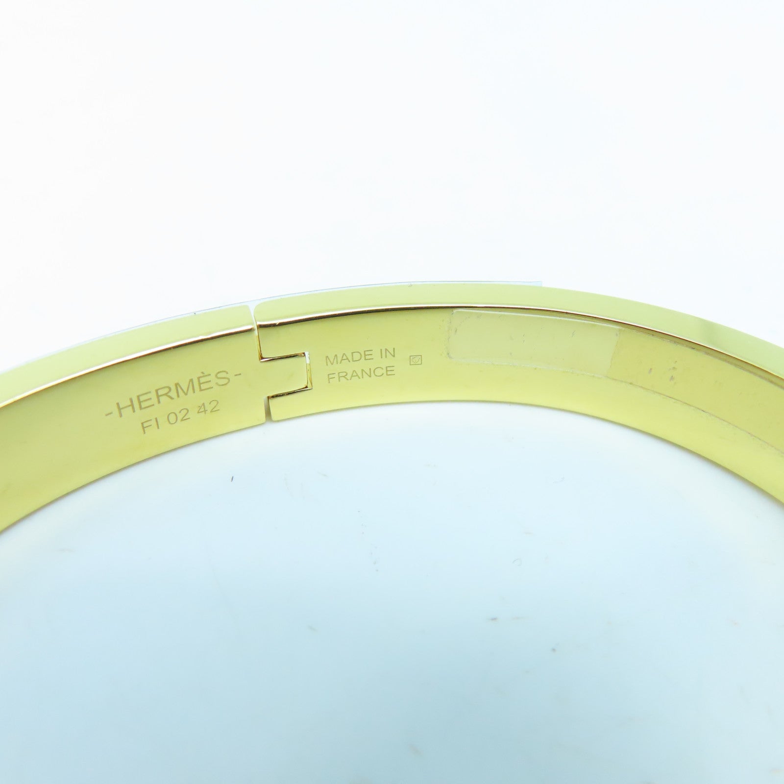 HERMES 金属Mini Clic Chaine D'Ancre手环奶茶色/金色