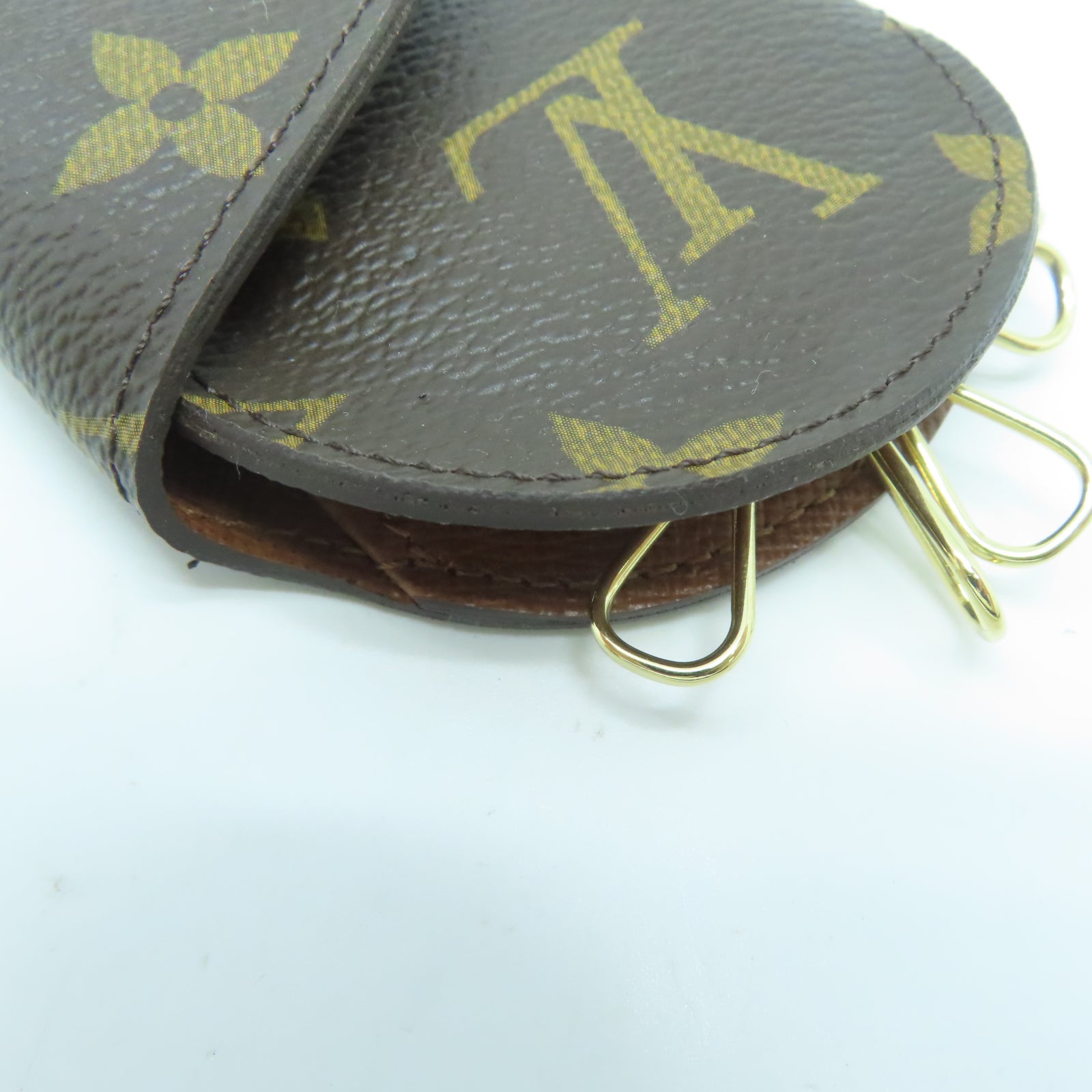 LOUIS VUITTON Monogram Key Holder金扣鎖匙包棕色