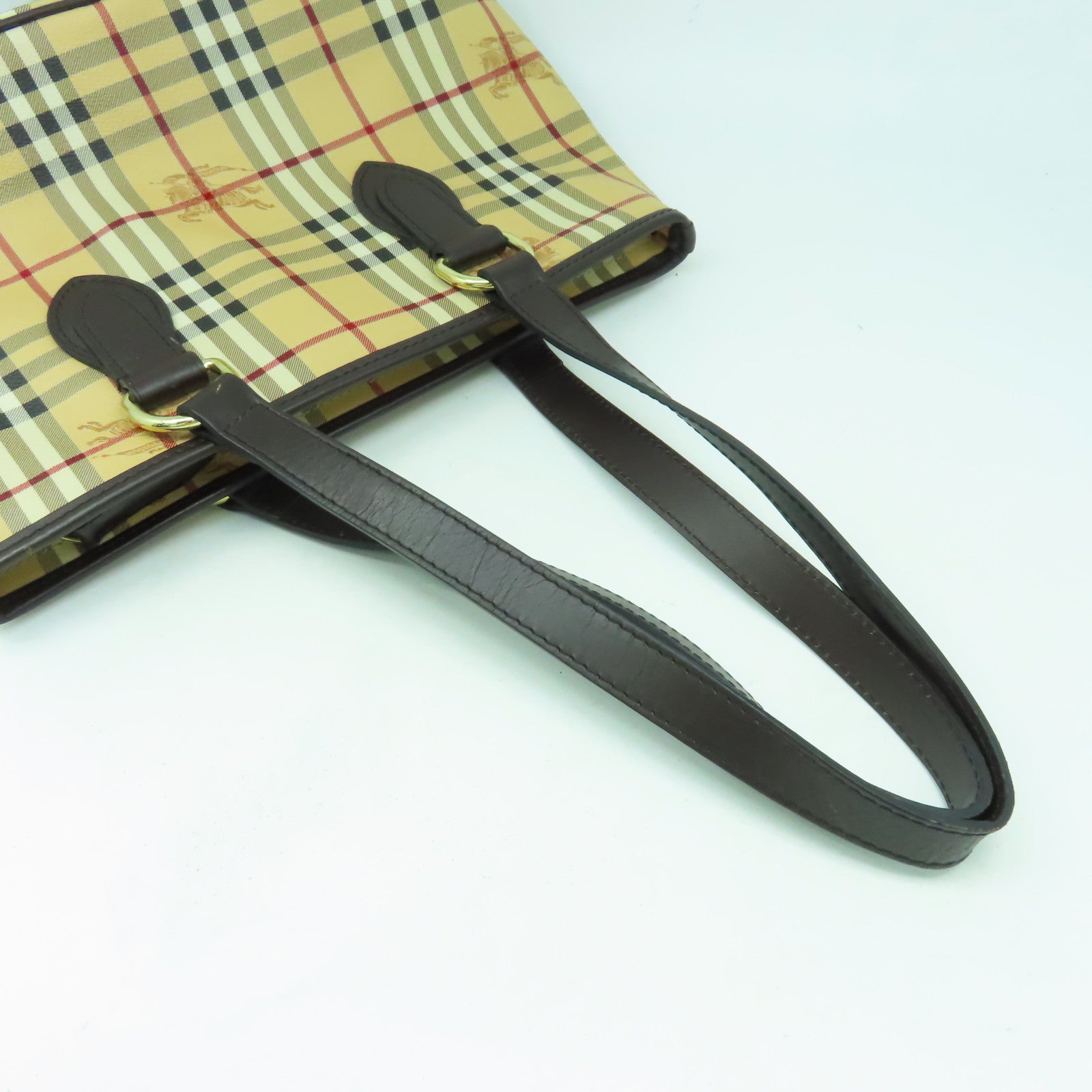 BURBERRY 塗層帆布Shoulder Bag金扣肩背袋米色