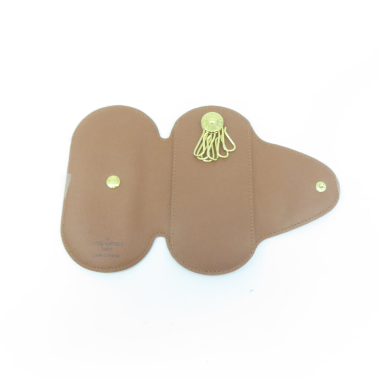 LOUIS VUITTON Monogram Key Holder金扣鎖匙包棕色