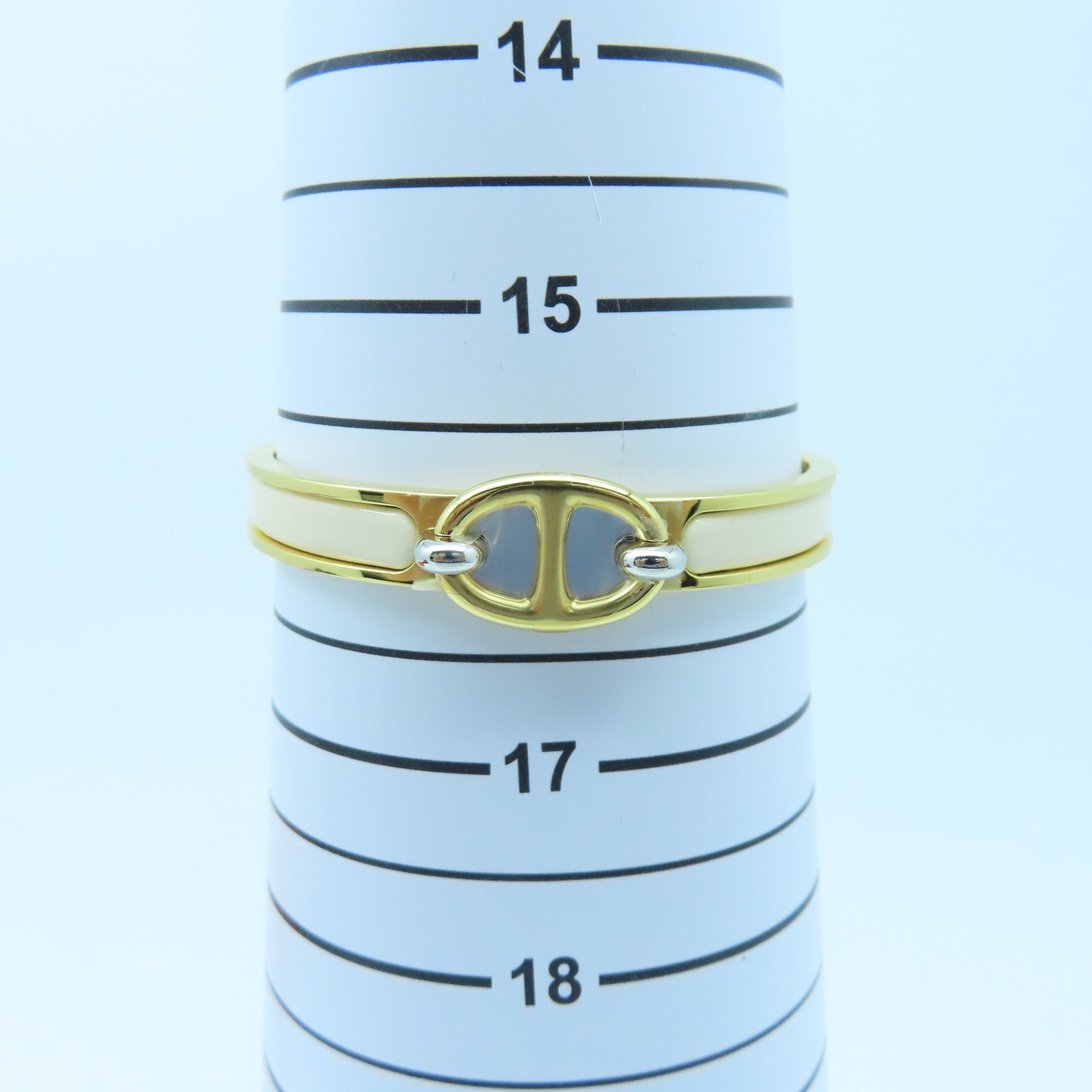 HERMES 金属Mini Clic Chaine D'Ancre手环奶茶色/金色