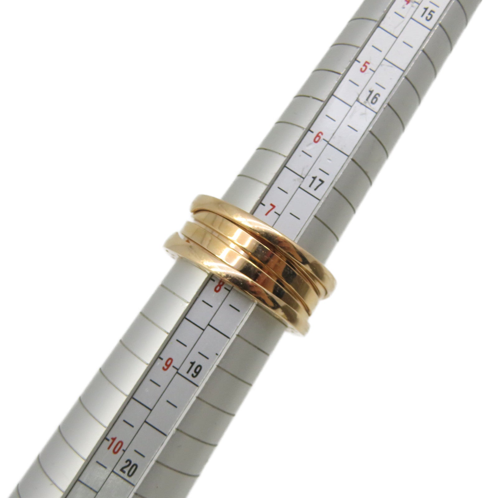 BVLGARI 18K玫瑰金B-zero1 3 Bands Ring戒指#57
