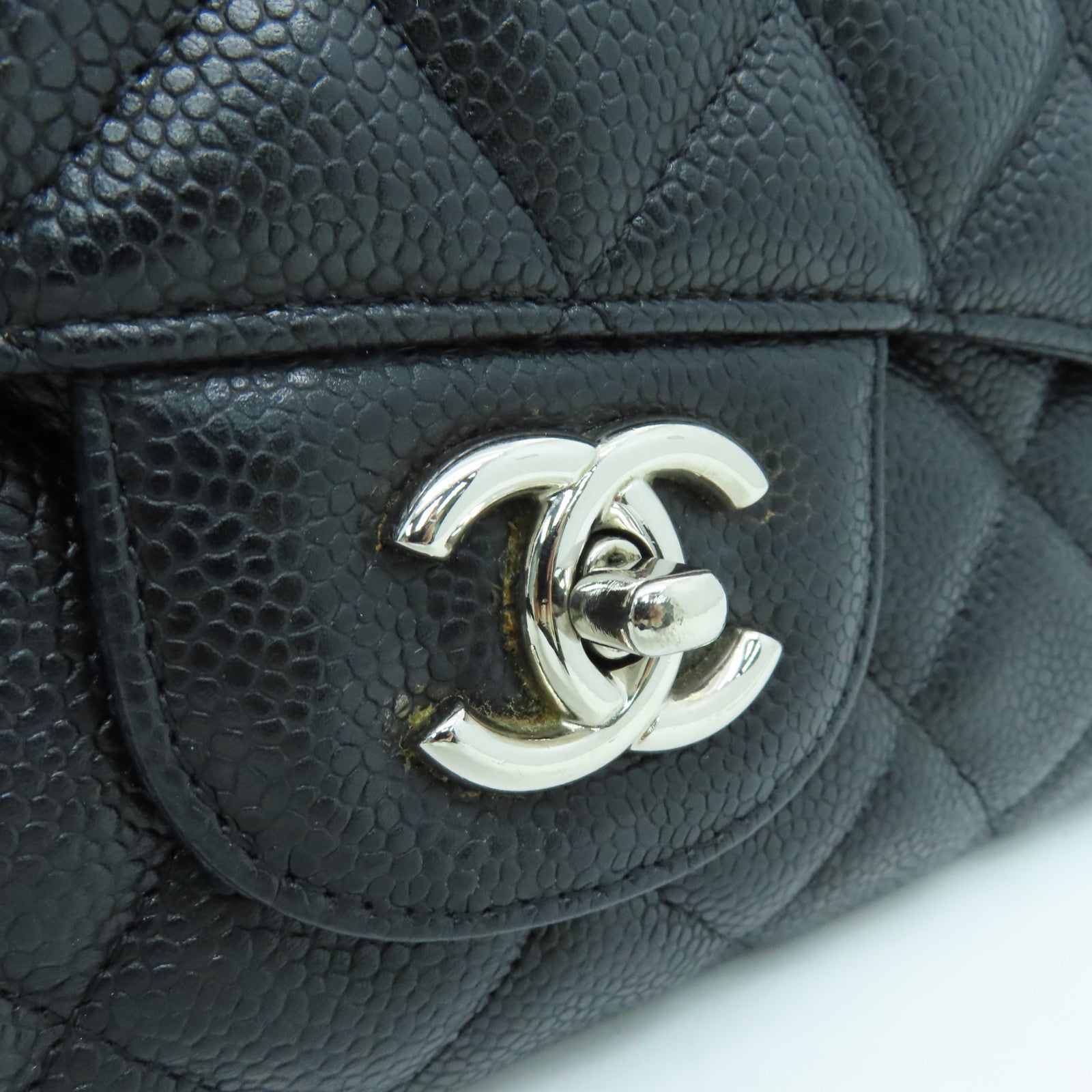 CHANEL 菱格牛皮皮革Chain Shoulder Bag鏈帶肩背袋黑色