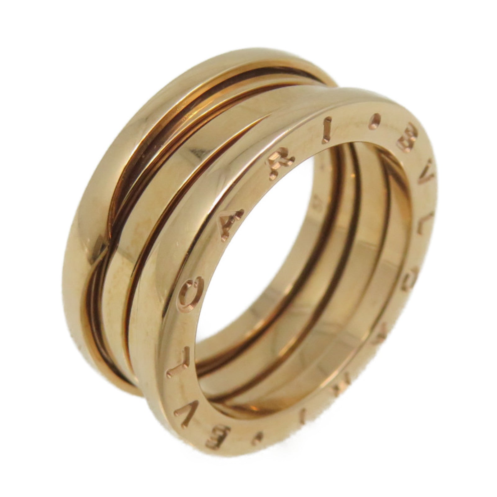 BVLGARI 18K玫瑰金B-zero1 3 Bands Ring戒指#57