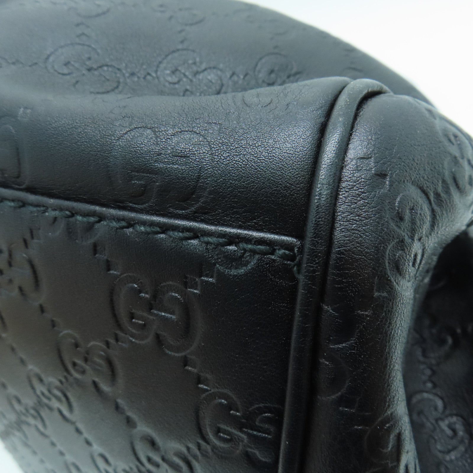 GUCCI 牛皮皮革2 Way Shoulder手挽肩背两用袋金扣黑色