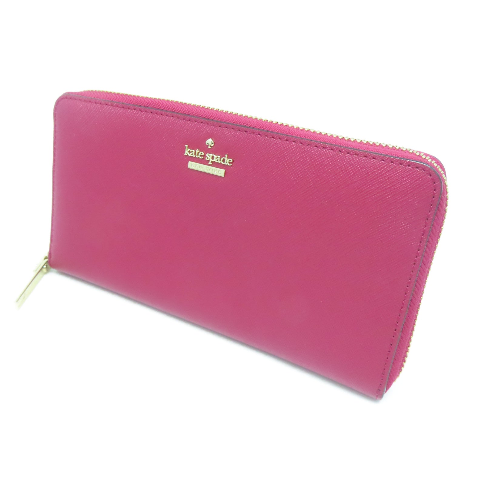 Kate Spade 塗層帆布Long Wallet金扣長錢包紫紅色