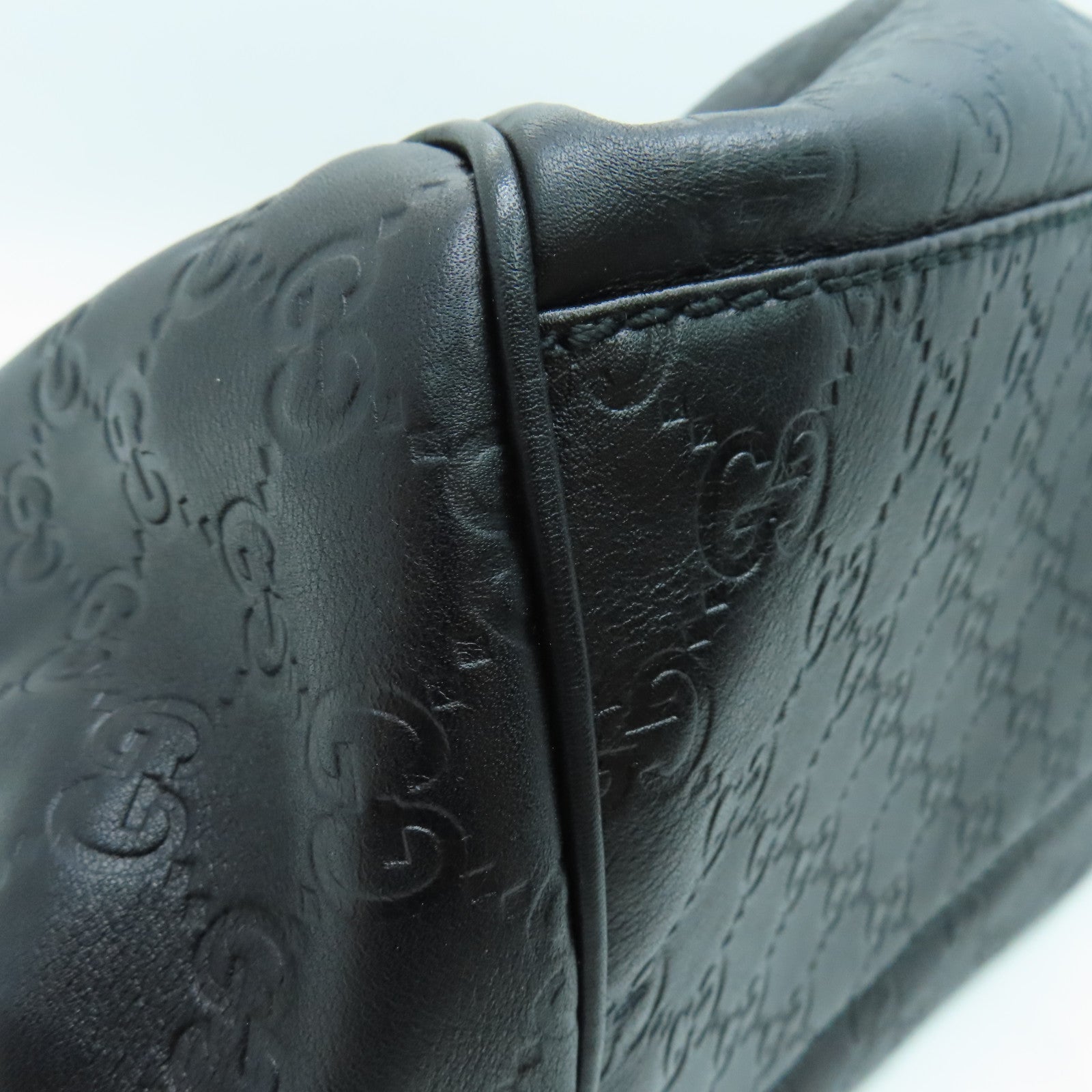 GUCCI 牛皮皮革2 Way Shoulder手挽肩背两用袋金扣黑色