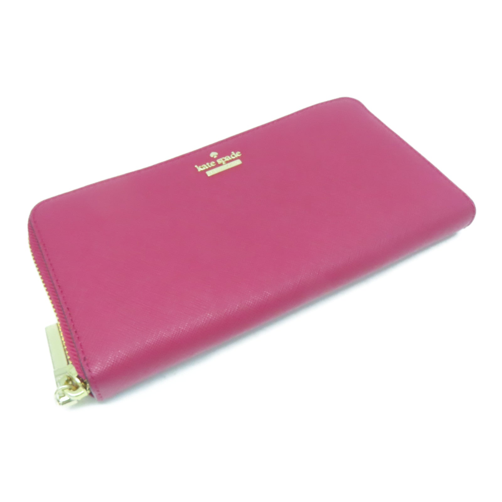 Kate Spade 塗層帆布Long Wallet金扣長錢包紫紅色