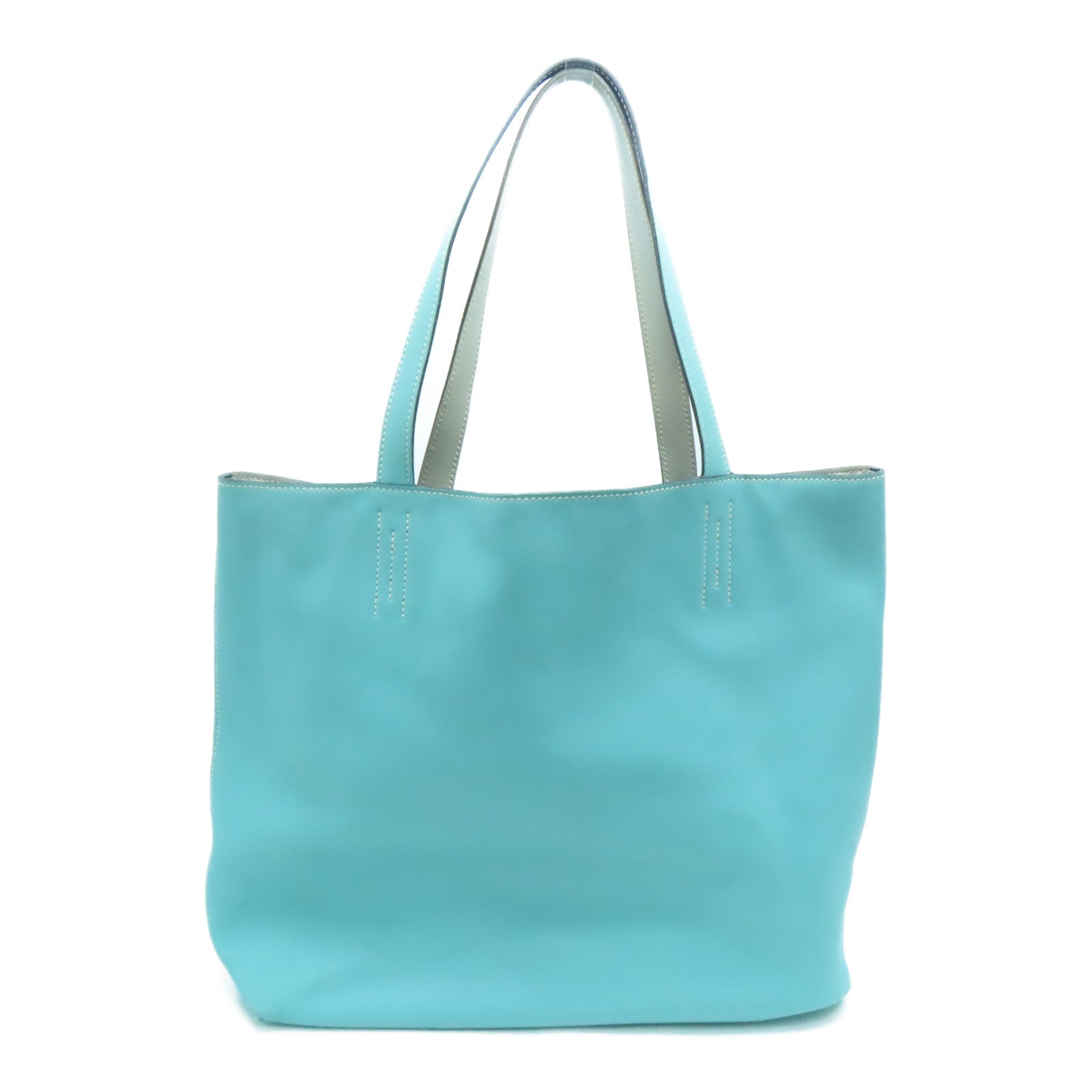 HERMES [Sharp Discount] Swift Leather Double Sens Shoulder Bag Gray/Blue