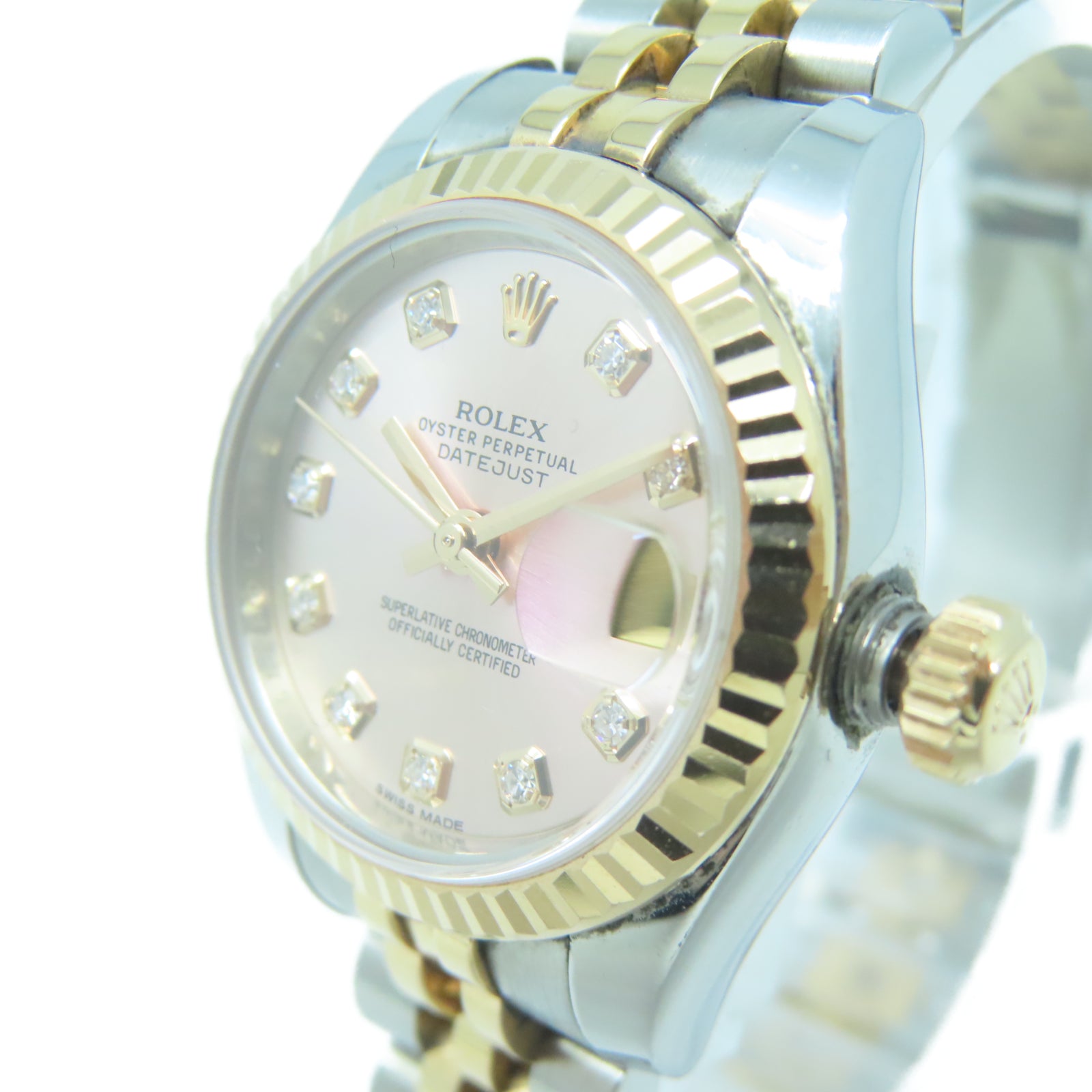 ROLEX Lady Datejust 18K玫瑰金/不鏽鋼手錶自動機芯粉紅色