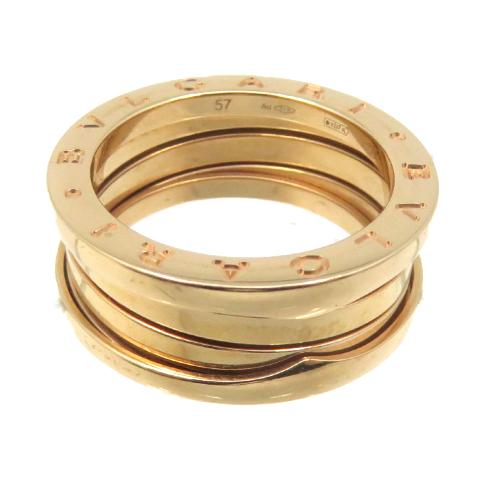 BVLGARI 18K玫瑰金B-zero1 3 Bands Ring戒指#57