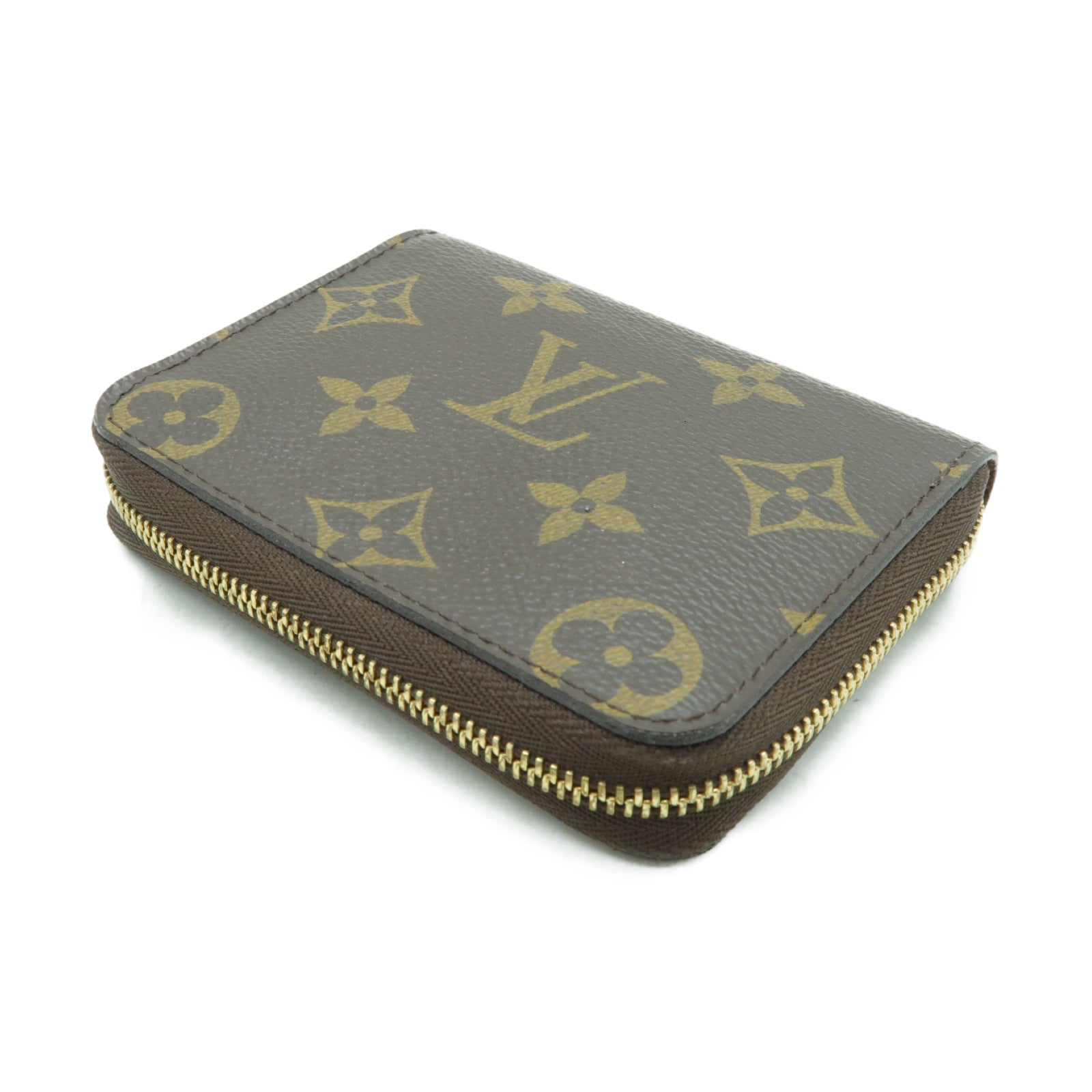 LOUIS VUITTON Monogram Zippy Coin Purse金扣零錢包啡色