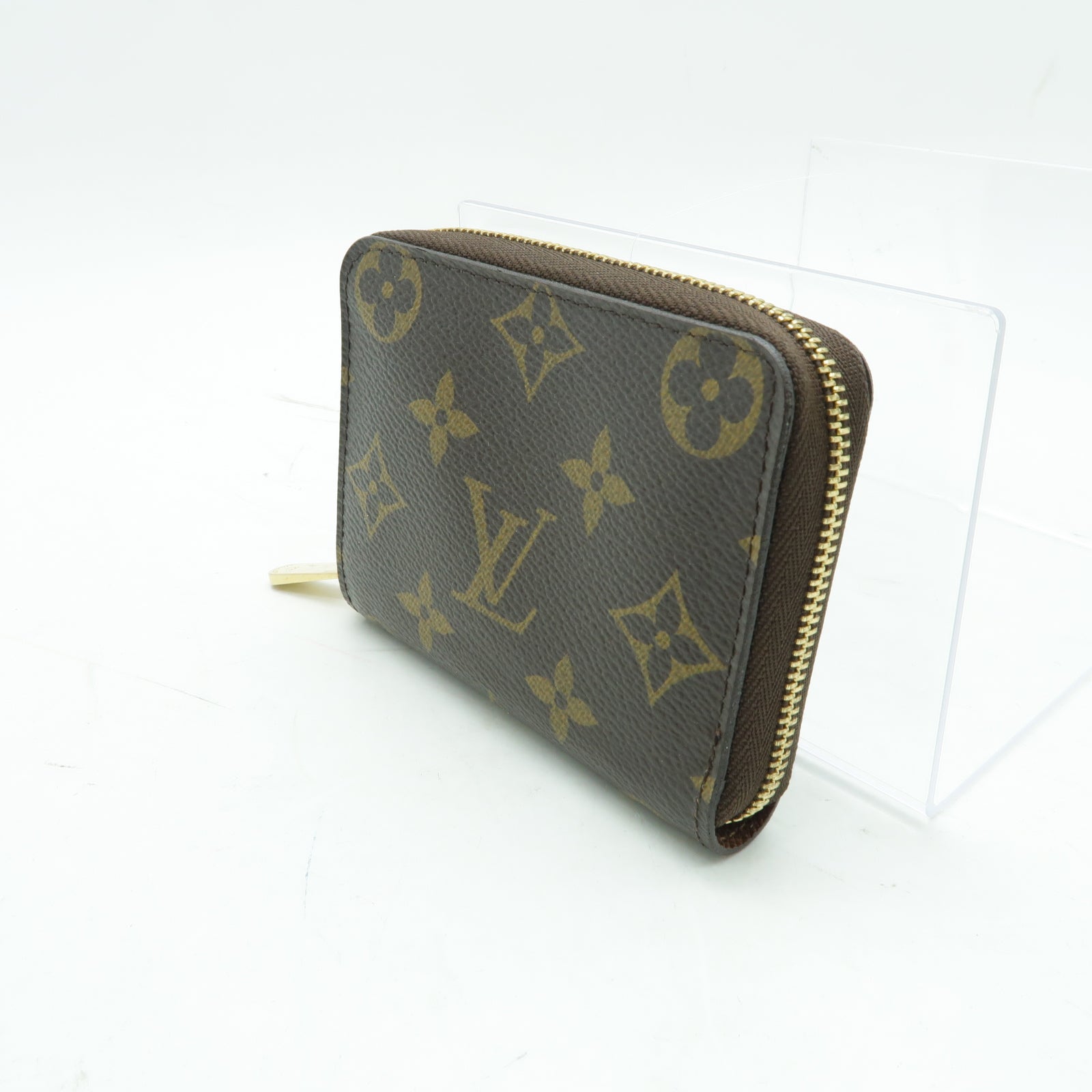 LOUIS VUITTON Monogram Zippy Coin Purse金扣零錢包啡色