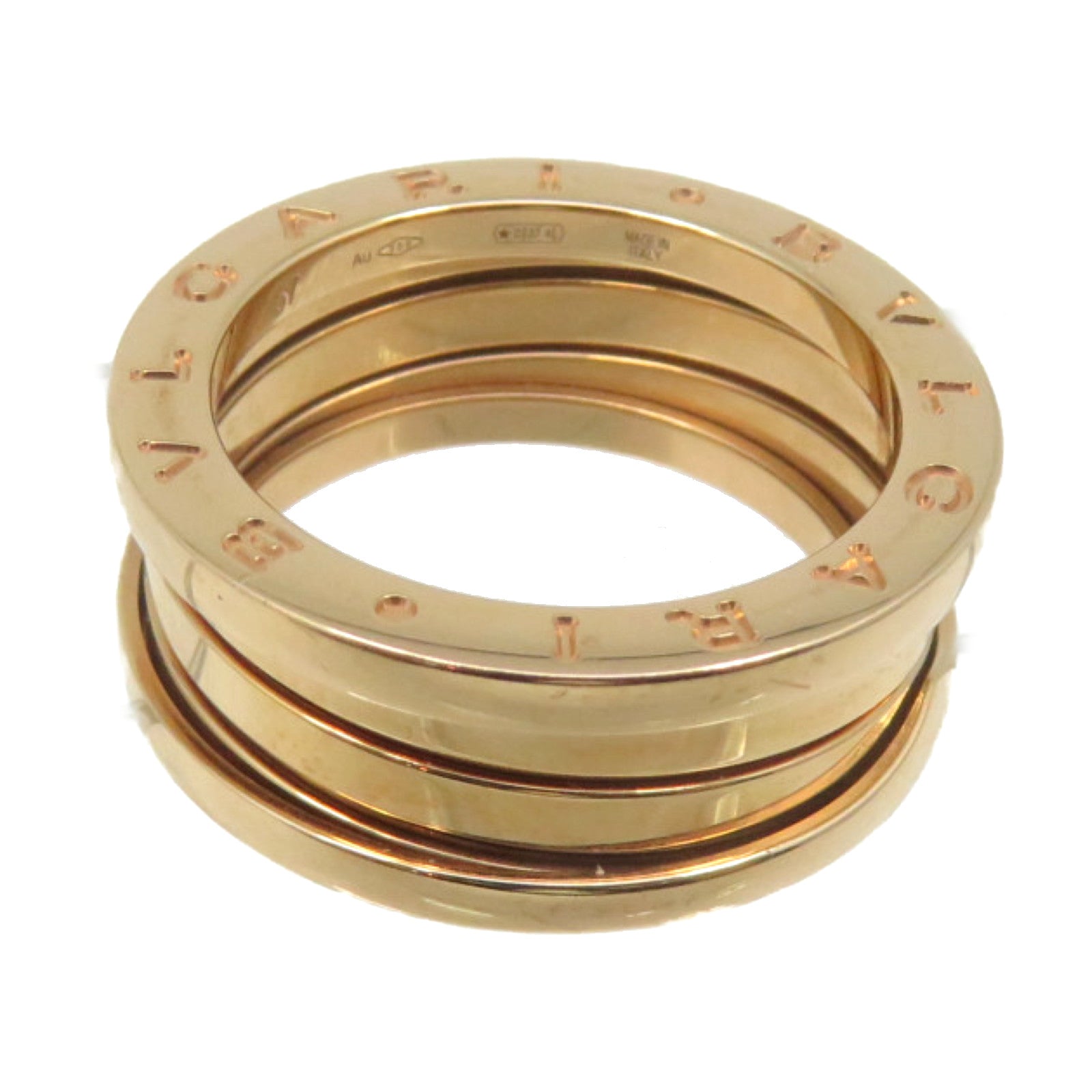 BVLGARI 18K玫瑰金B-zero1 3 Bands Ring戒指#57