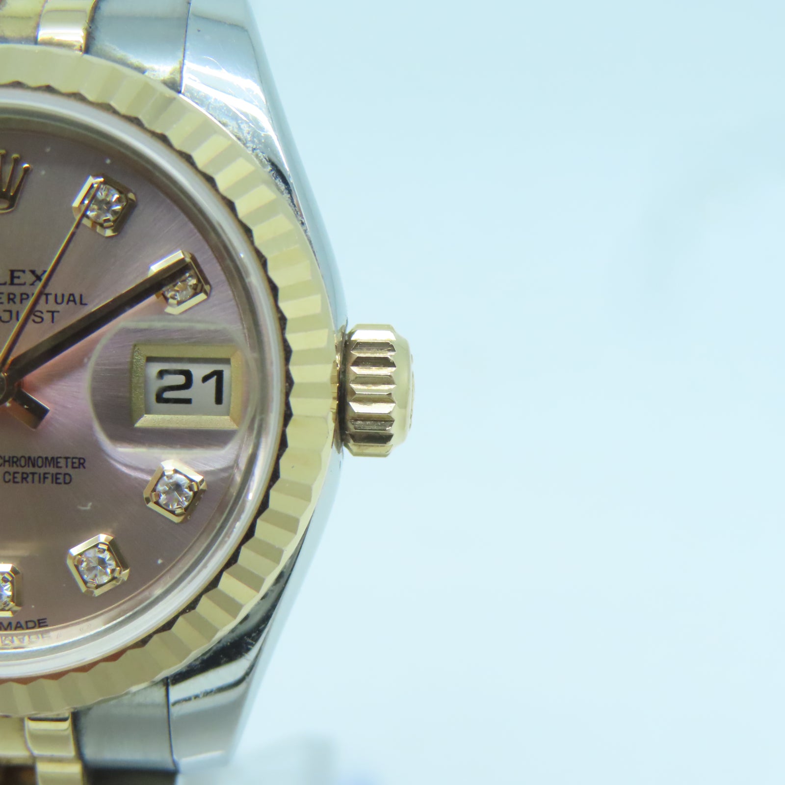 ROLEX Lady Datejust 18K玫瑰金/不鏽鋼手錶自動機芯粉紅色