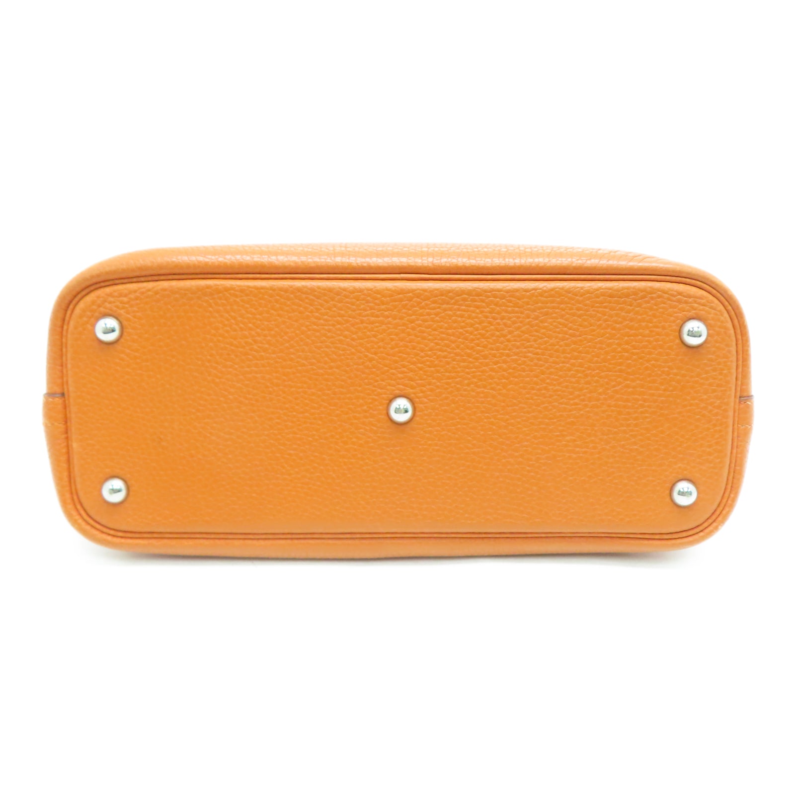 HERMES Taurillon Clemence皮革Bolide 31银扣手挽肩背两用袋橙色