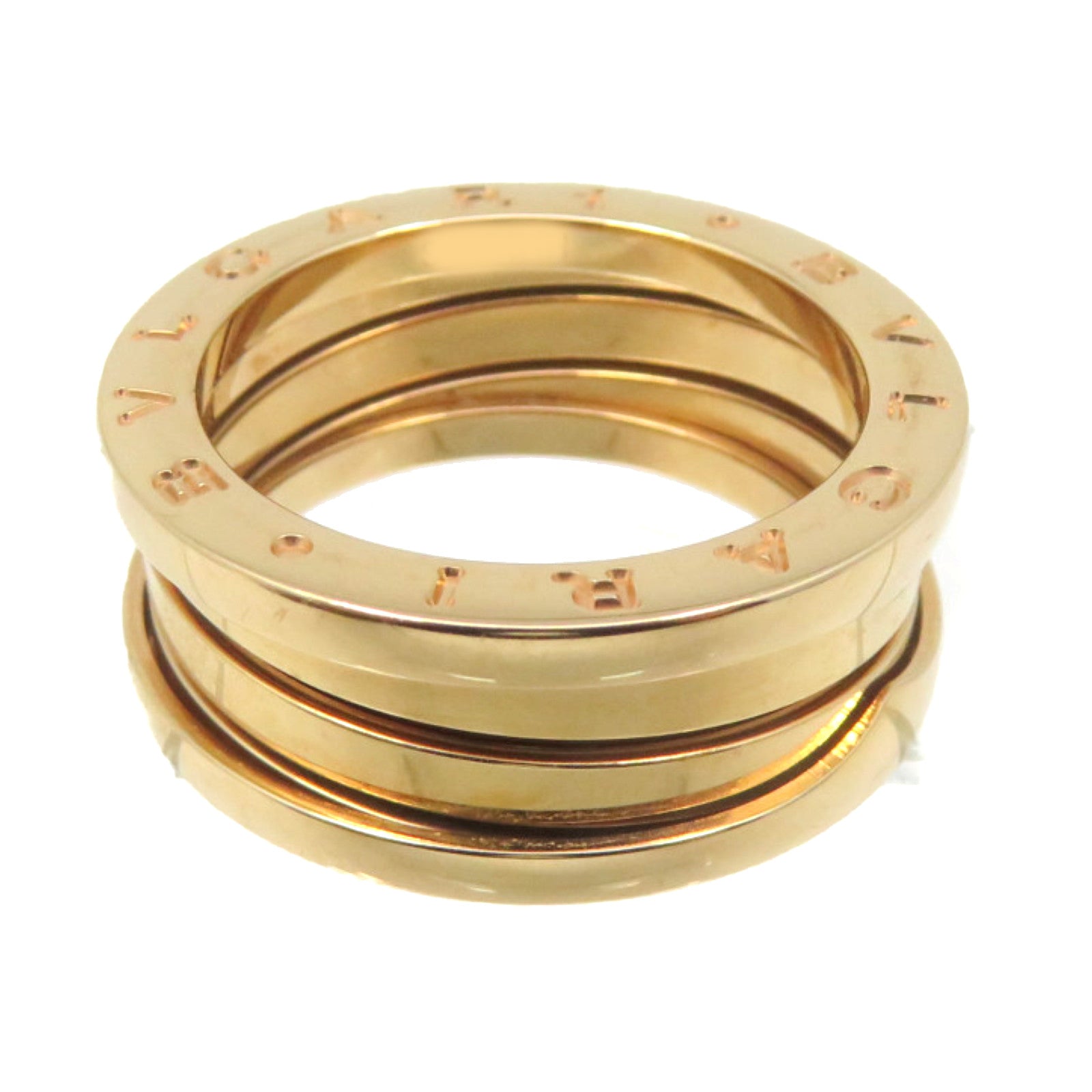 BVLGARI 18K玫瑰金B-zero1 3 Bands Ring戒指#57