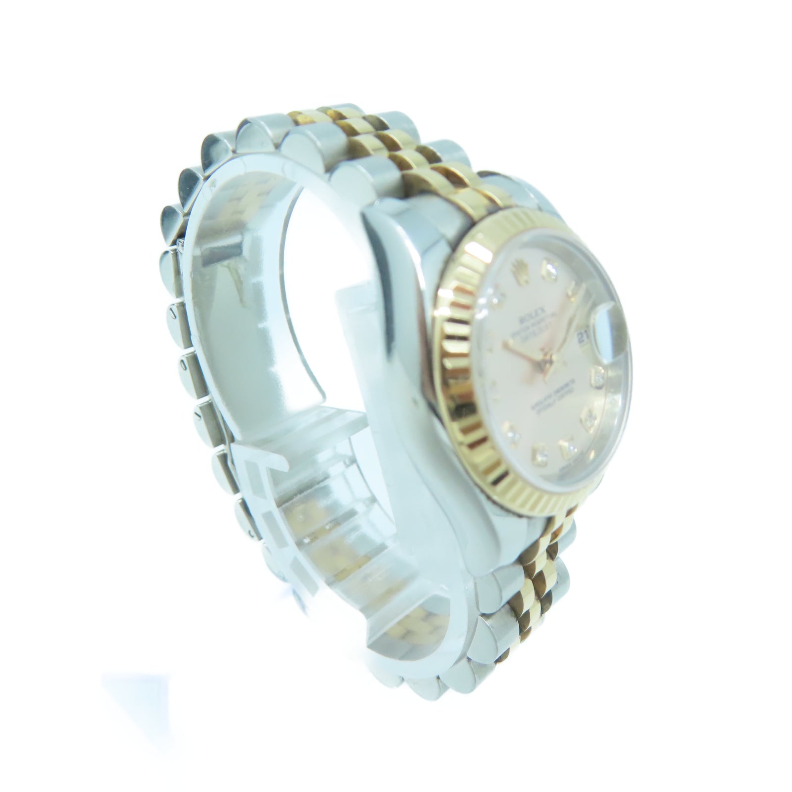 ROLEX Lady Datejust 18K玫瑰金/不鏽鋼手錶自動機芯粉紅色