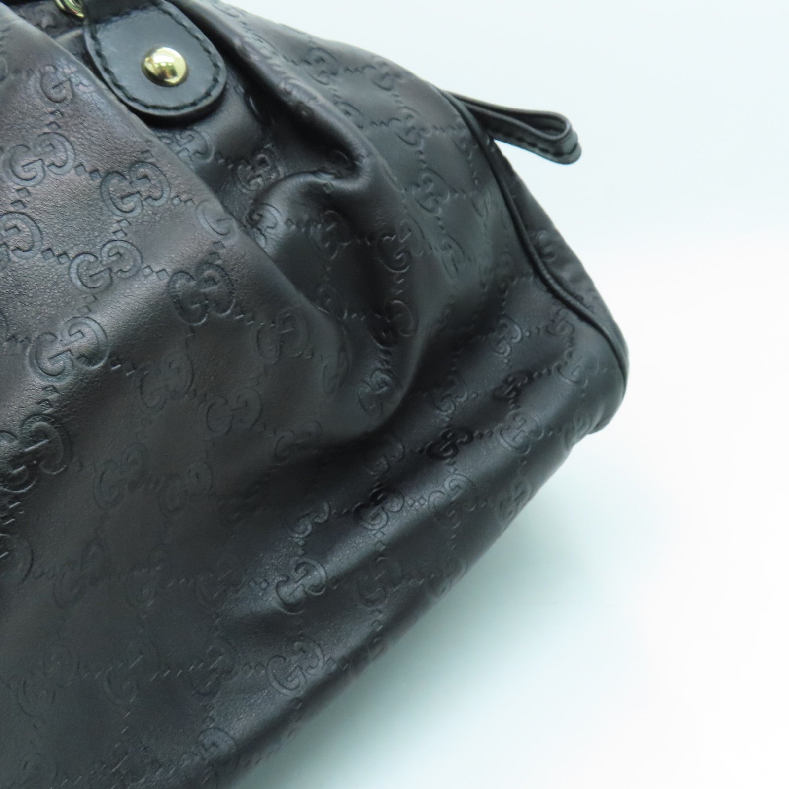 GUCCI 牛皮皮革2 Way Shoulder手挽肩背两用袋金扣黑色