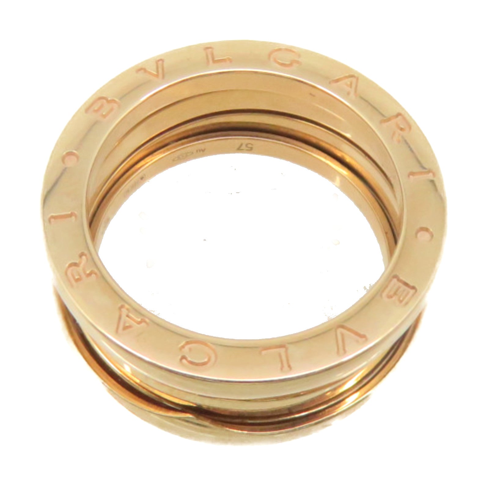BVLGARI 18K玫瑰金B-zero1 3 Bands Ring戒指#57