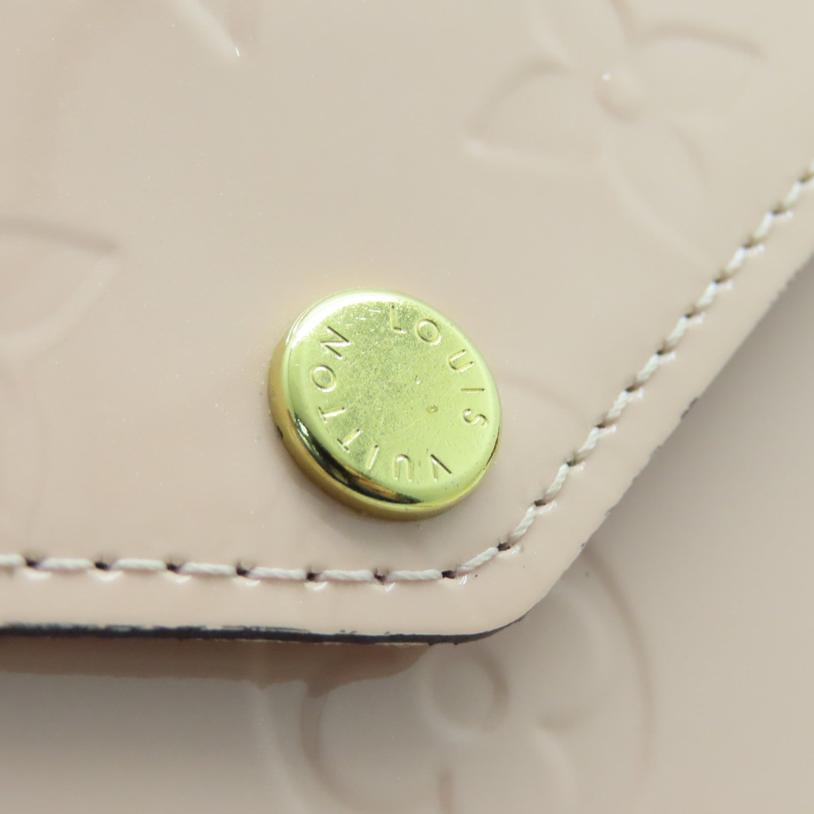 LOUIS VUITTON Monogram Vernis Felicie Pochette金扣链带肩背袋粉红色