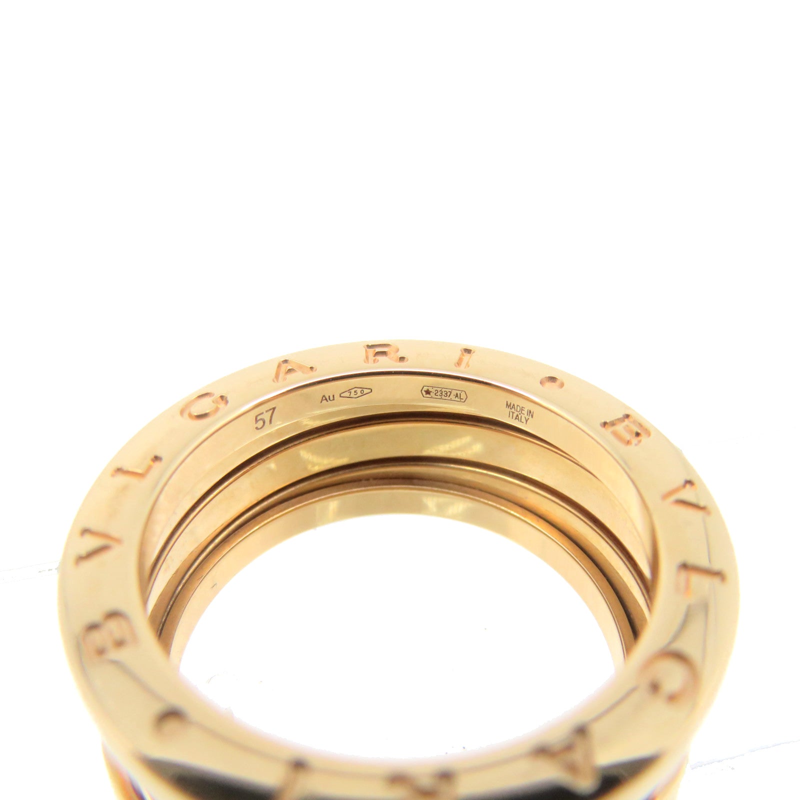BVLGARI 18K玫瑰金B-zero1 3 Bands Ring戒指#57