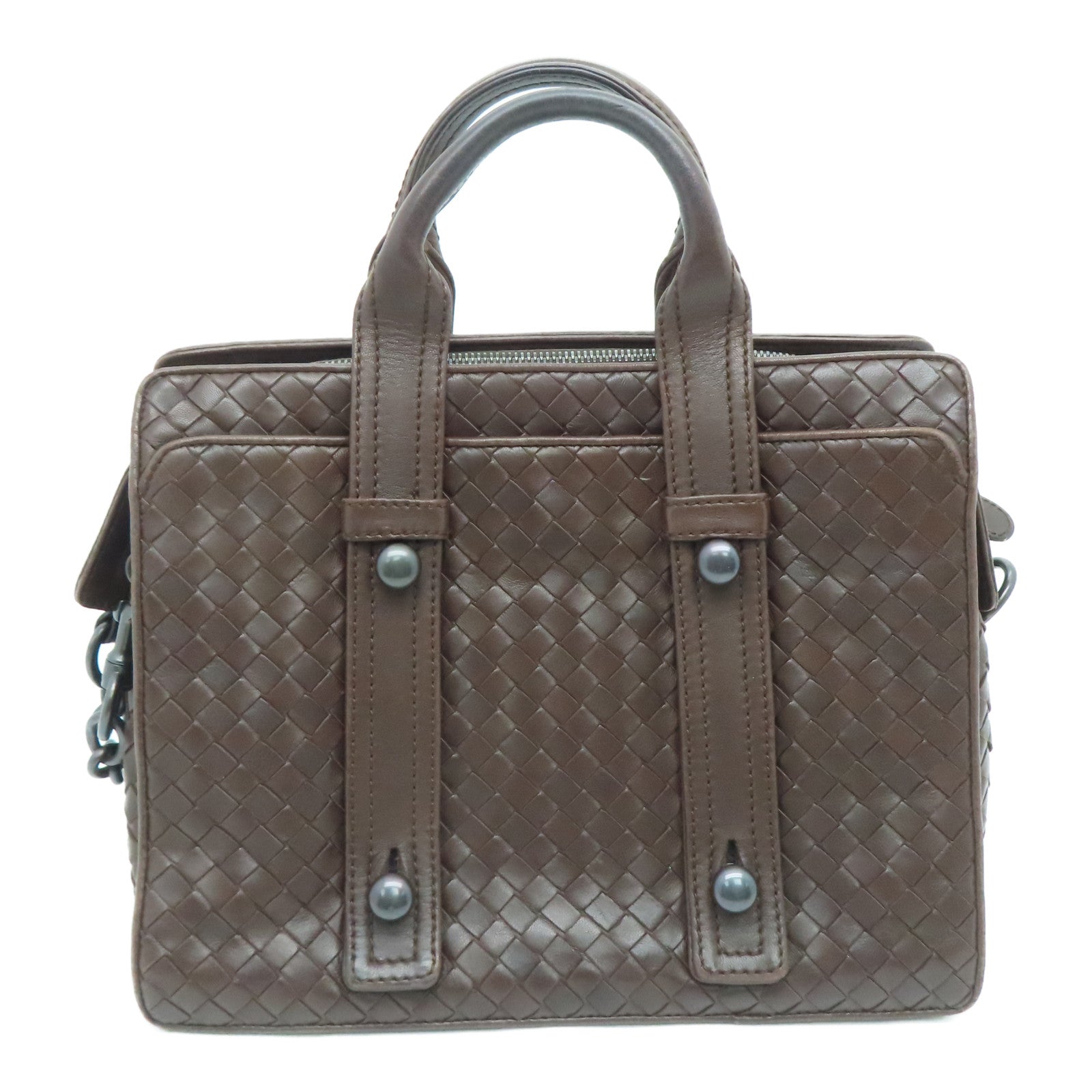 BOTTEGA VENETA 【激減優惠】牛皮皮革Hand Bag手挽袋啡色