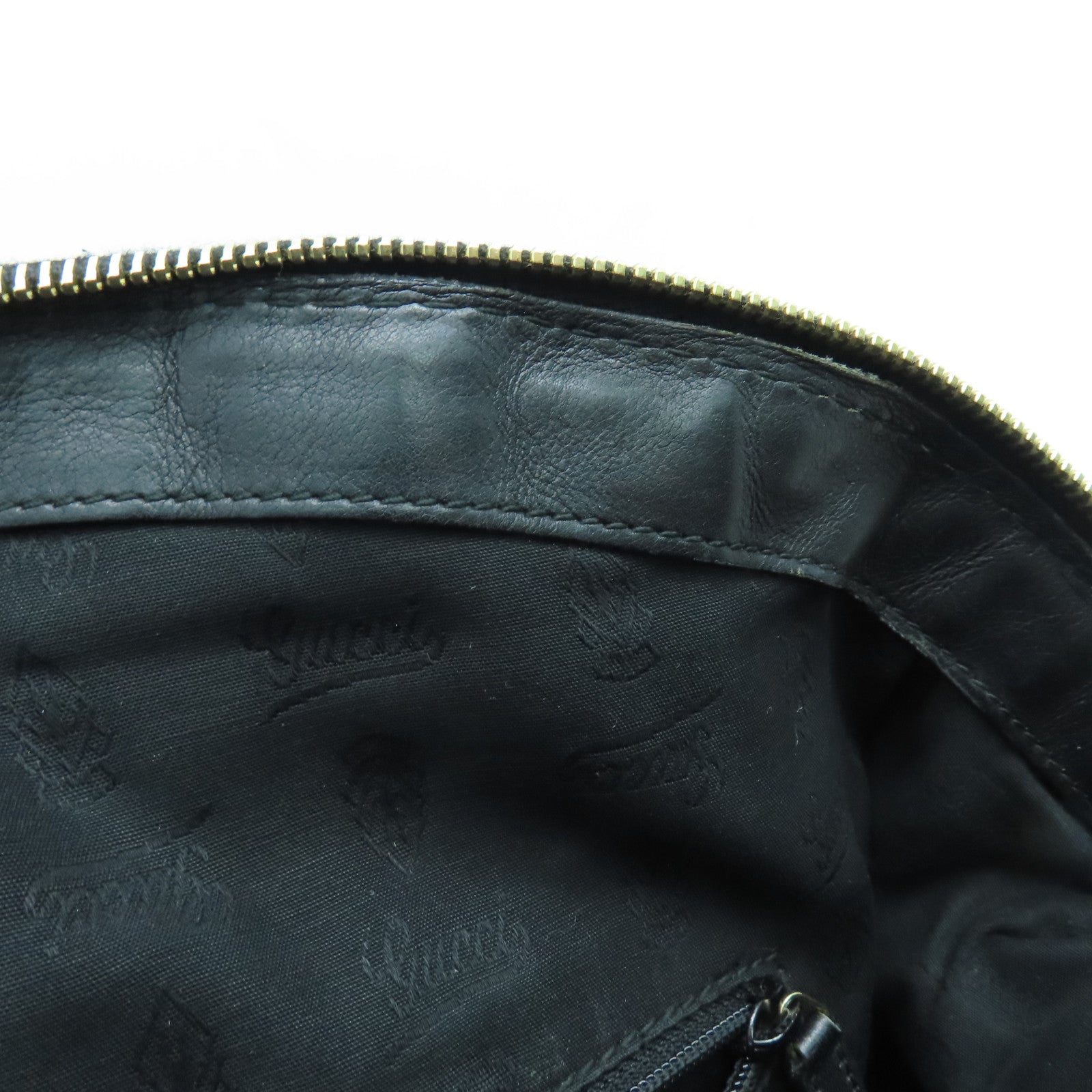 GUCCI 牛皮皮革2 Way Shoulder手挽肩背两用袋金扣黑色