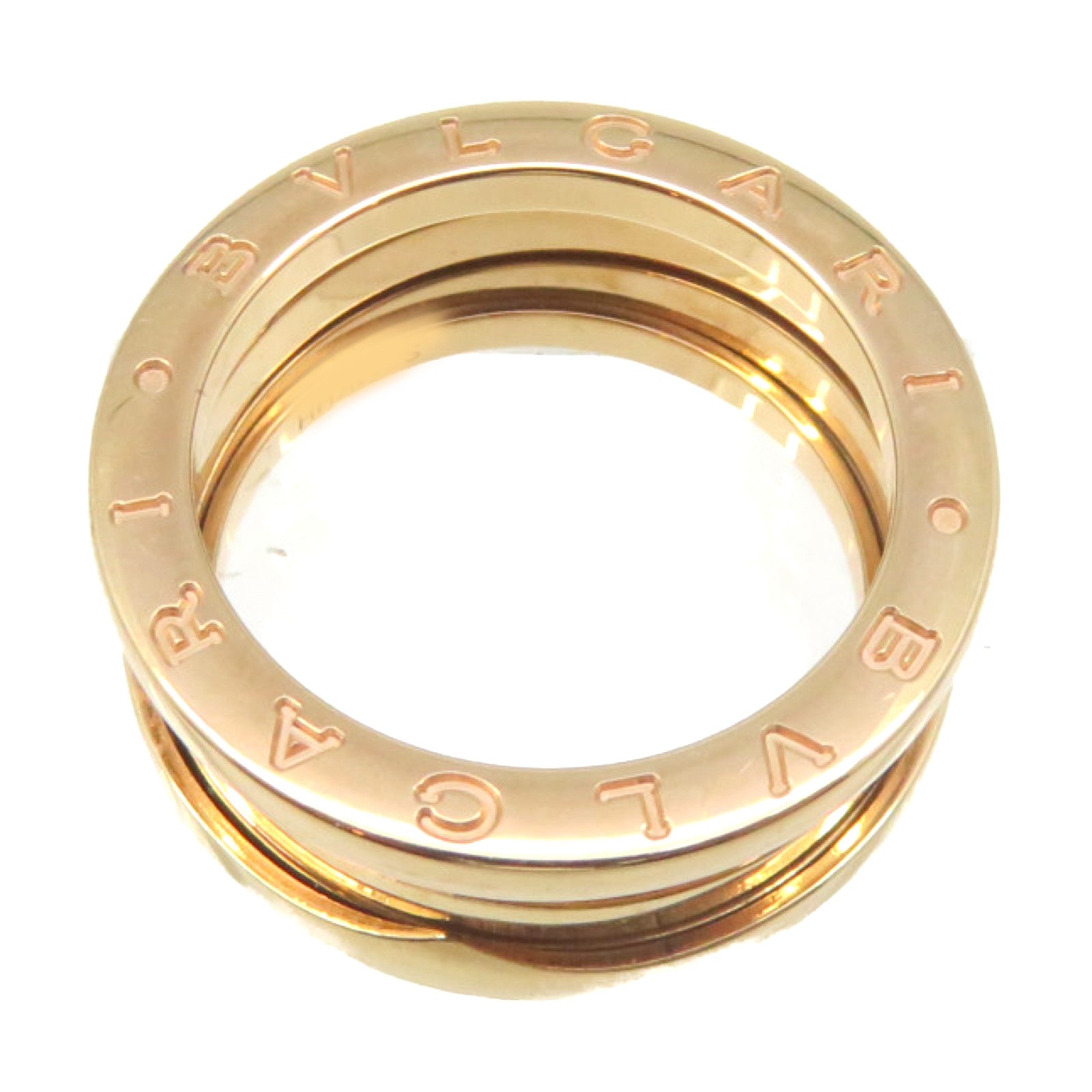BVLGARI 18K玫瑰金B-zero1 3 Bands Ring戒指#57