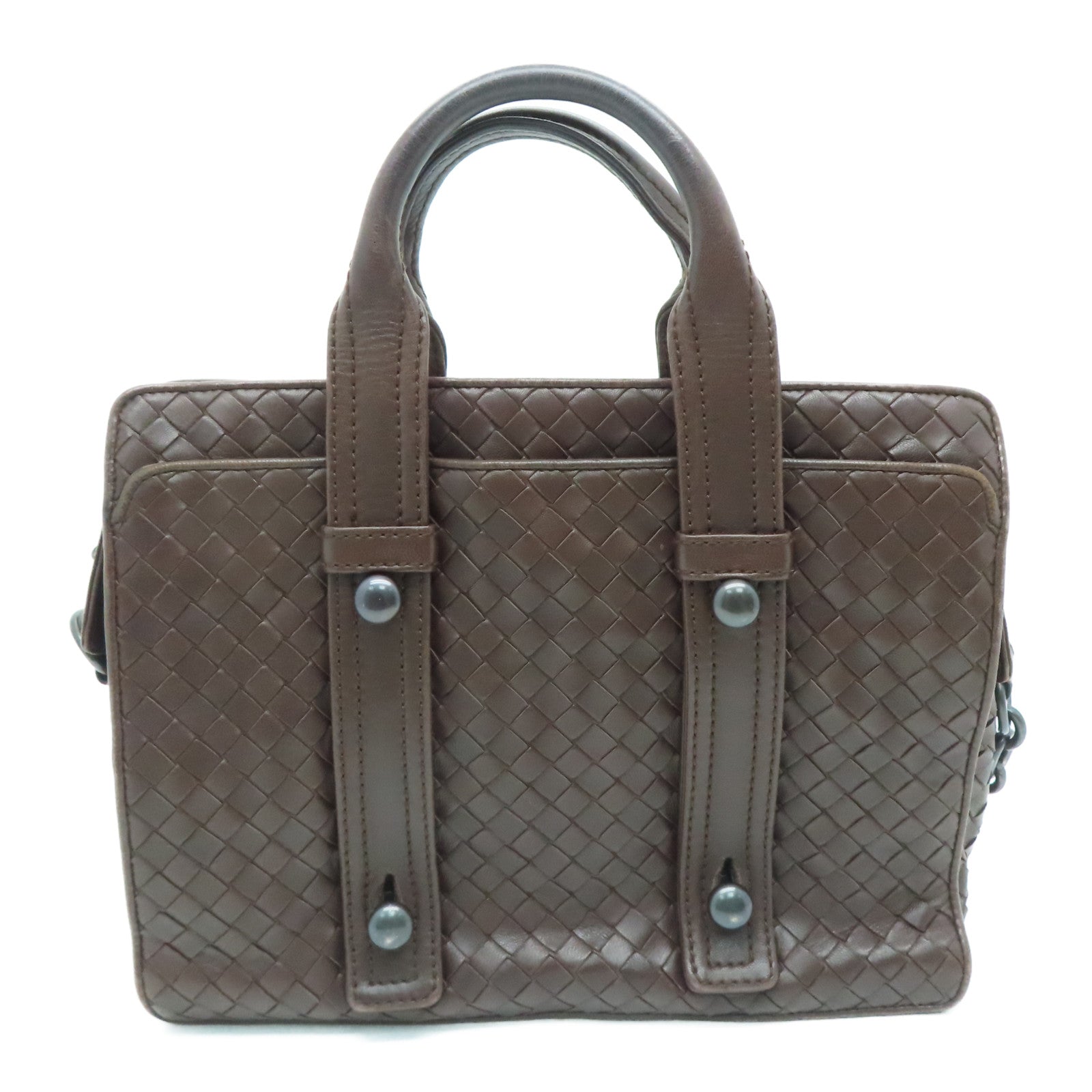 BOTTEGA VENETA 【激減優惠】牛皮皮革Hand Bag手挽袋啡色