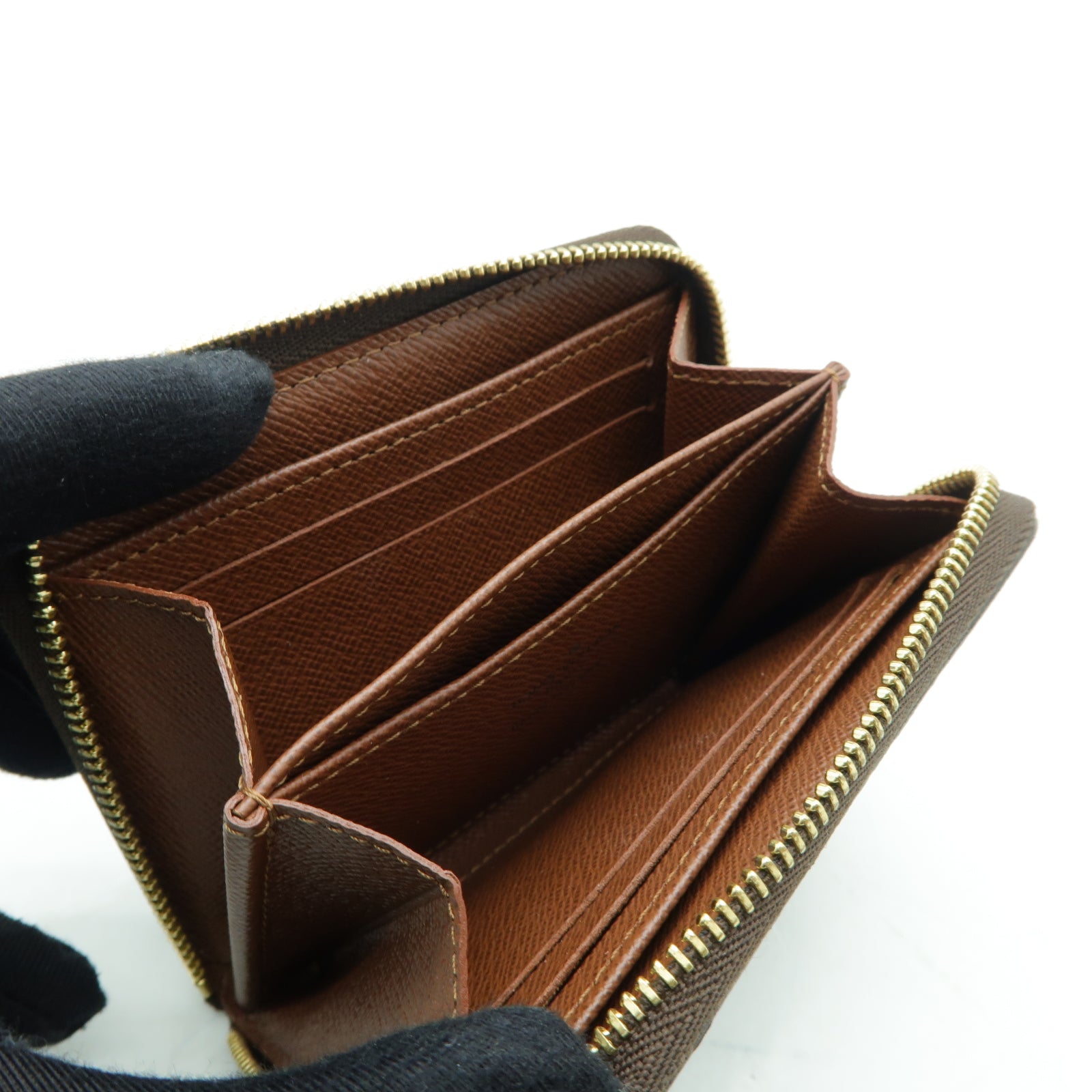LOUIS VUITTON Monogram Zippy Coin Purse金扣零錢包啡色