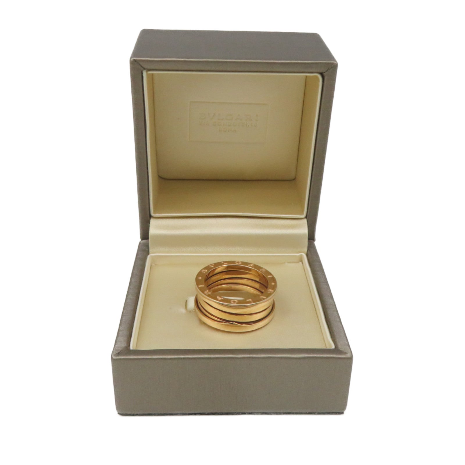 BVLGARI 18K玫瑰金B-zero1 3 Bands Ring戒指#57