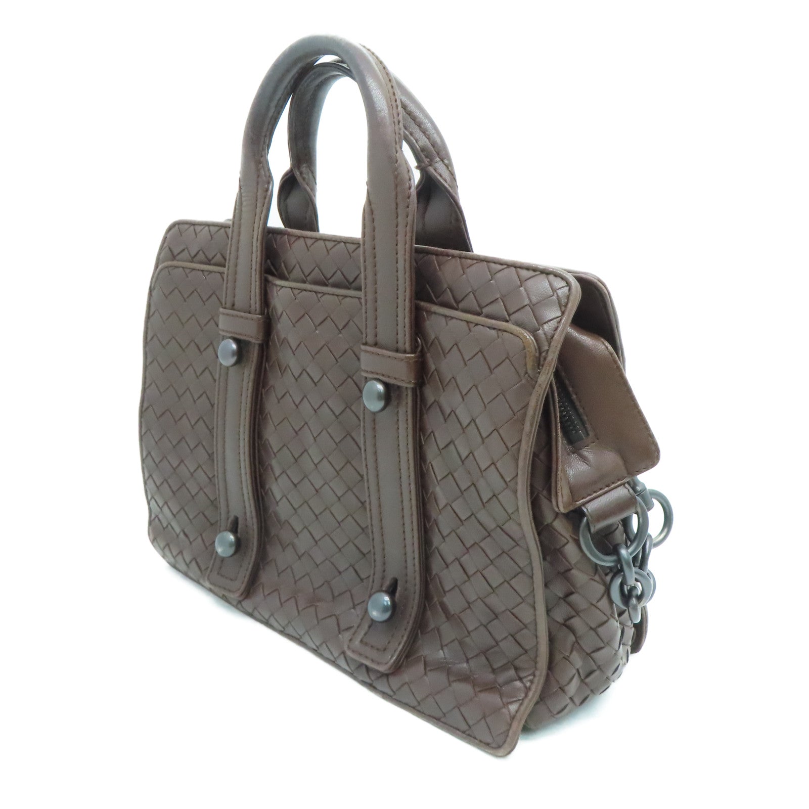 BOTTEGA VENETA 【激減優惠】牛皮皮革Hand Bag手挽袋啡色