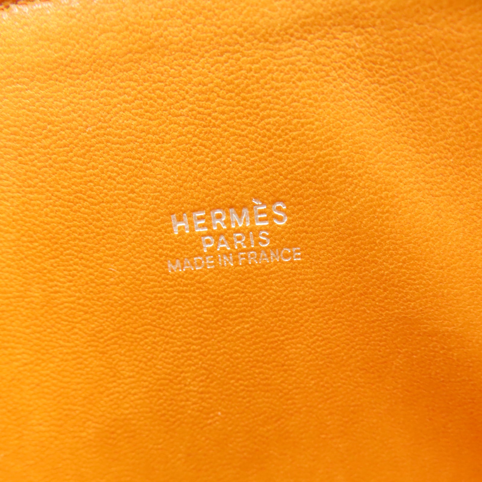 HERMES Taurillon Clemence皮革Bolide 31银扣手挽肩背两用袋橙色
