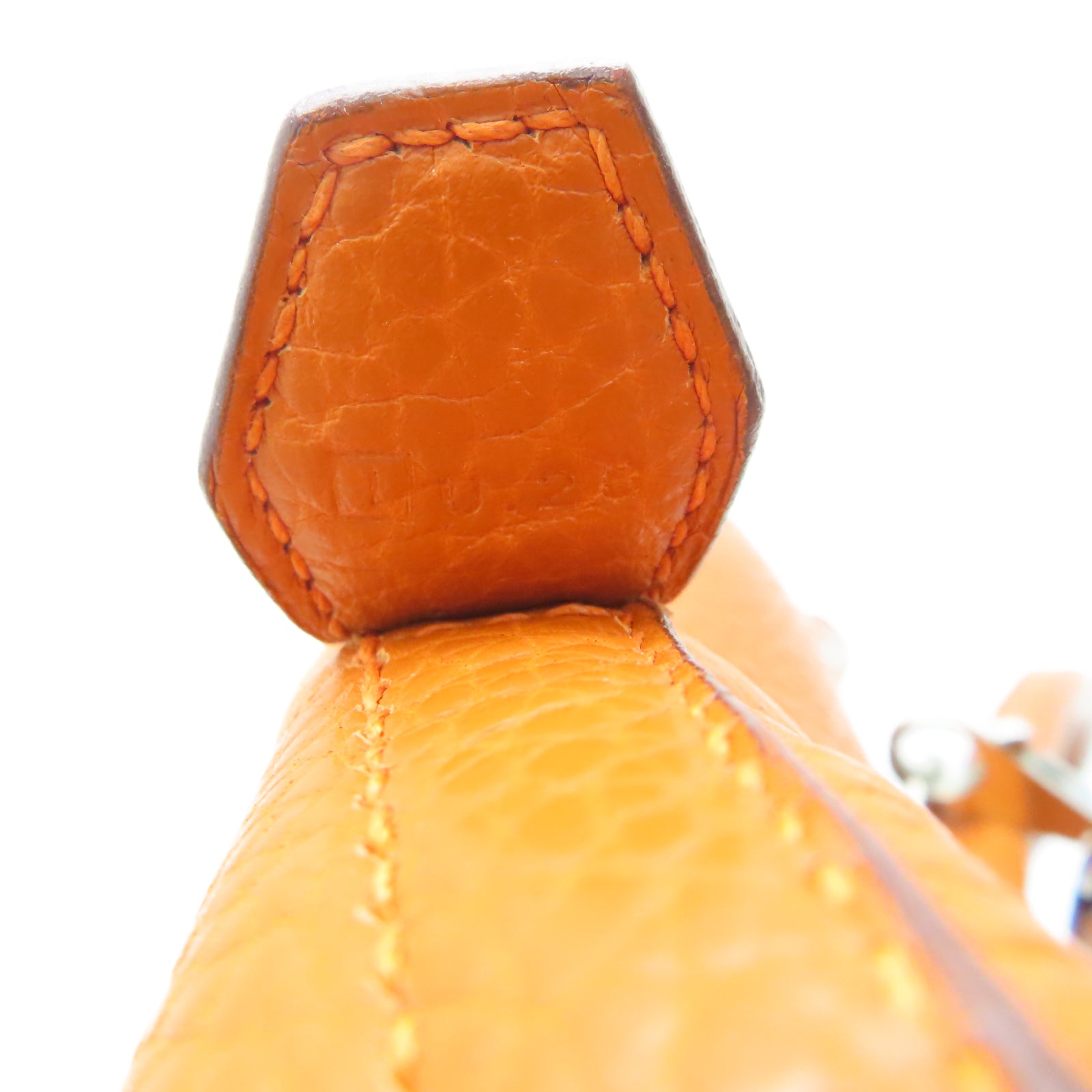 HERMES Taurillon Clemence皮革Bolide 31银扣手挽肩背两用袋橙色