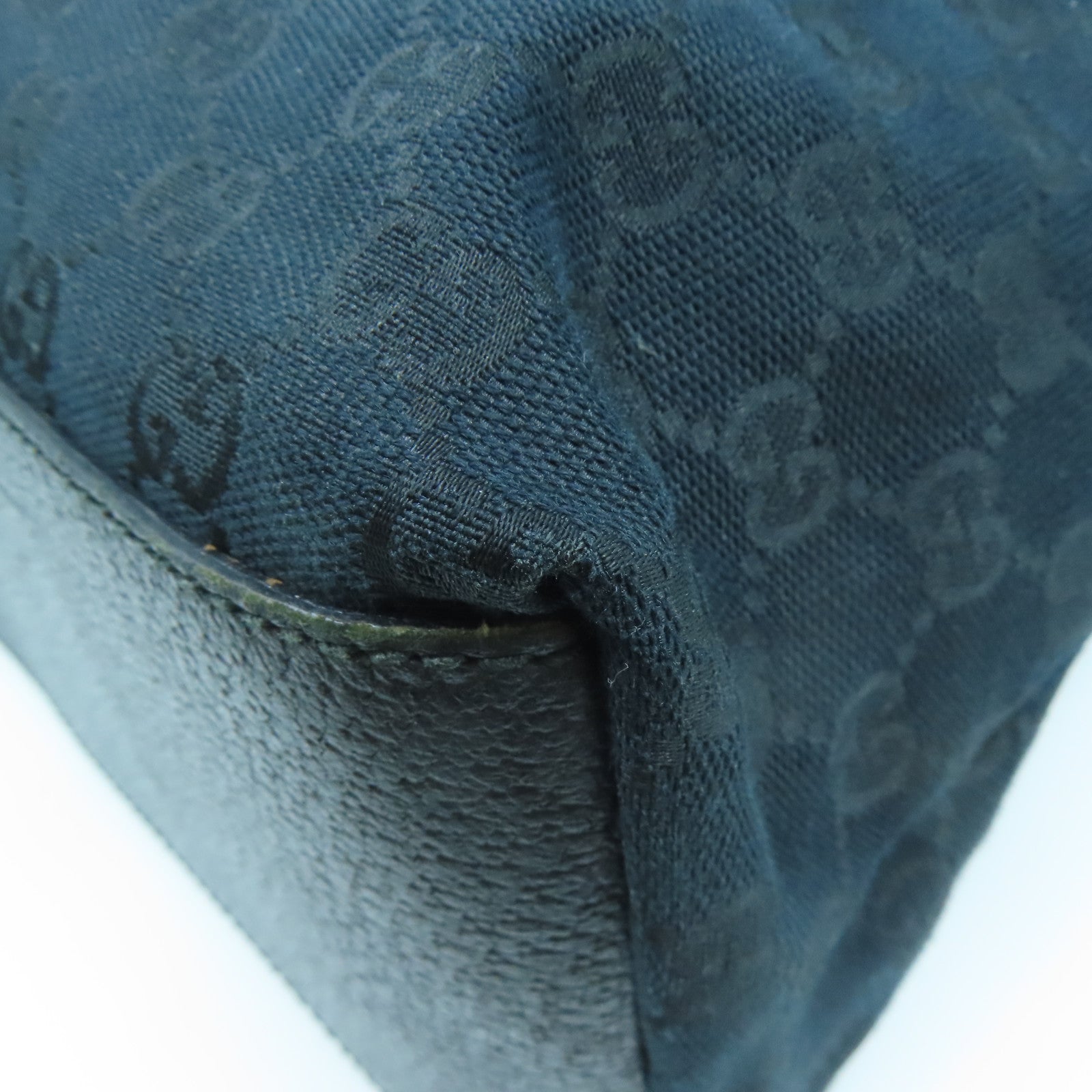 GUCCI 帆布Shoulder Bag銀扣肩背袋黑色