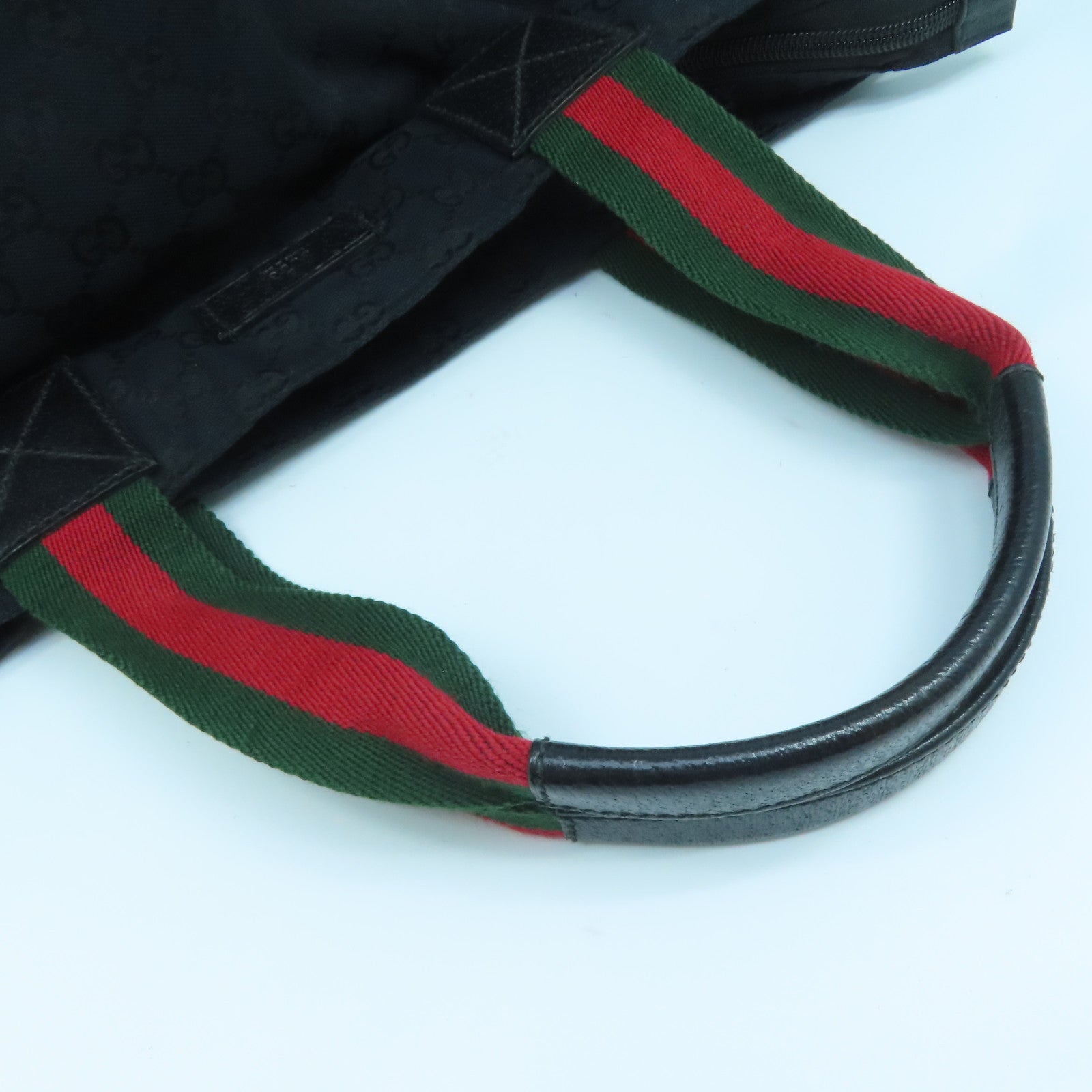 GUCCI 帆布Shoulder Bag銀扣肩背袋黑色