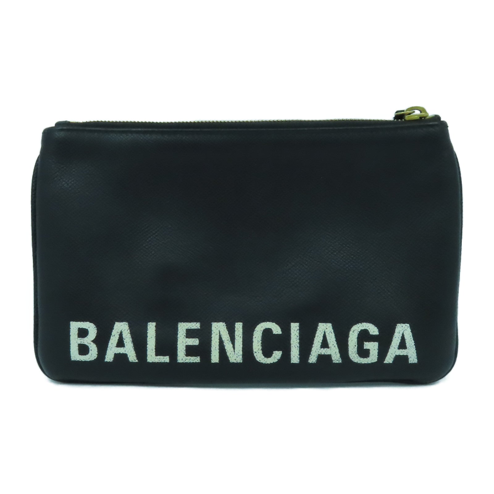 BALENCIAGA 牛皮皮革Clutch金扣手拿包黑色