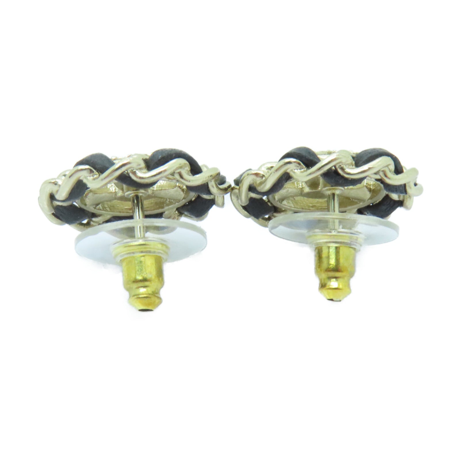 CHANEL 金屬/皮革Earrings耳環金色/銀色/黑色