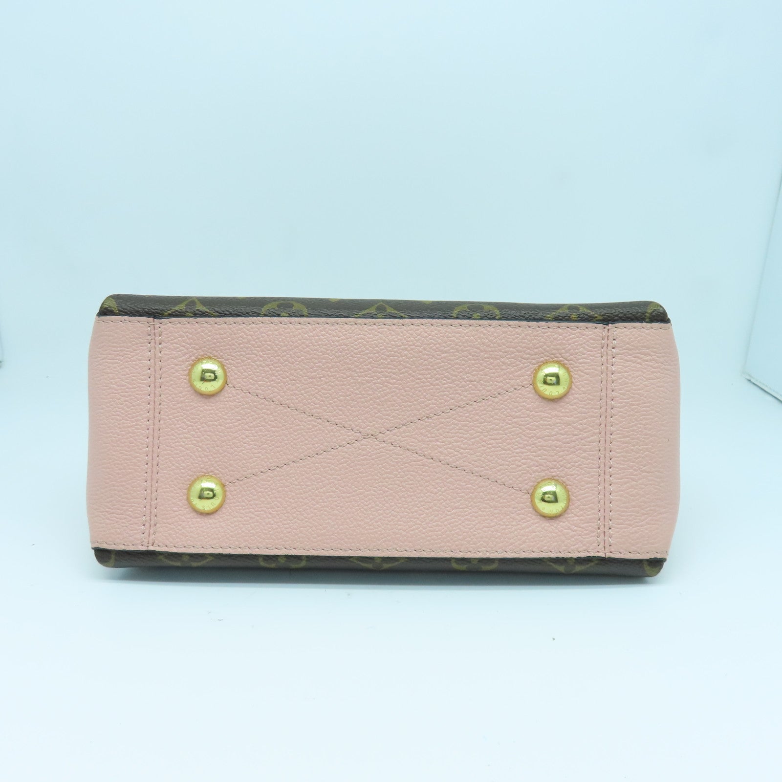 LOUIS VUITTON Monogram Surene BB Chain Shoulder Bag金扣链带肩背袋棕色/粉红色