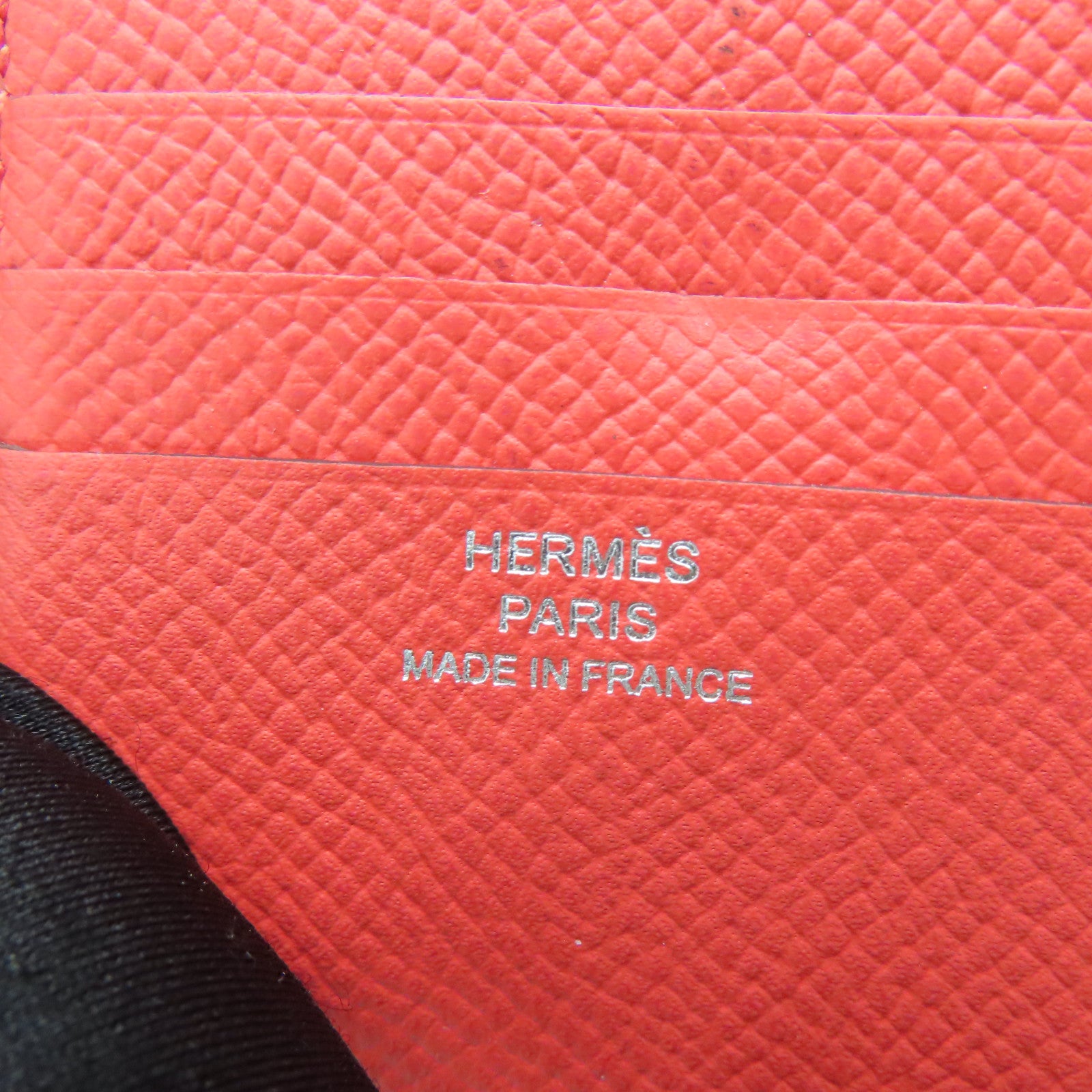 HERMES Epsom皮革Azap銀扣錢包橙色