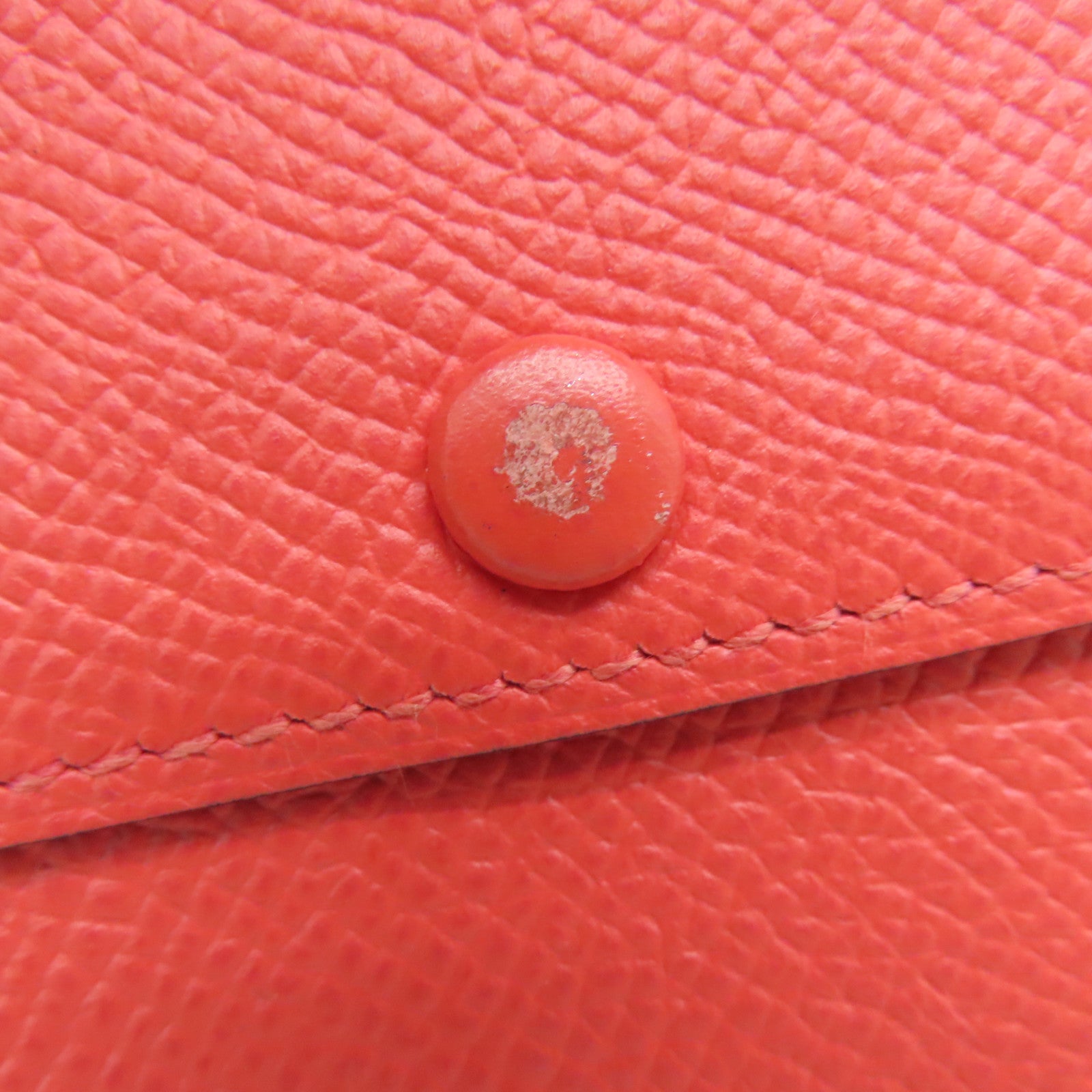 HERMES Epsom皮革Azap銀扣錢包橙色