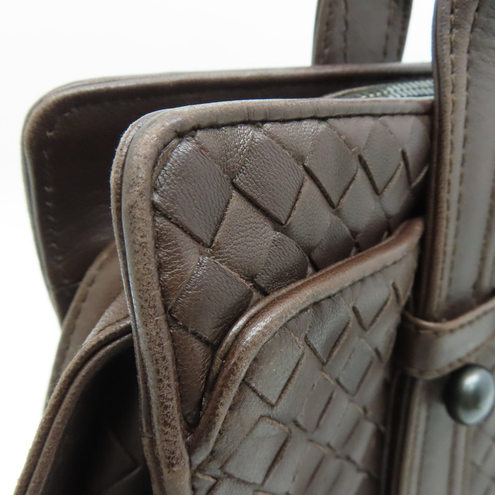 BOTTEGA VENETA 【激減優惠】牛皮皮革Hand Bag手挽袋啡色