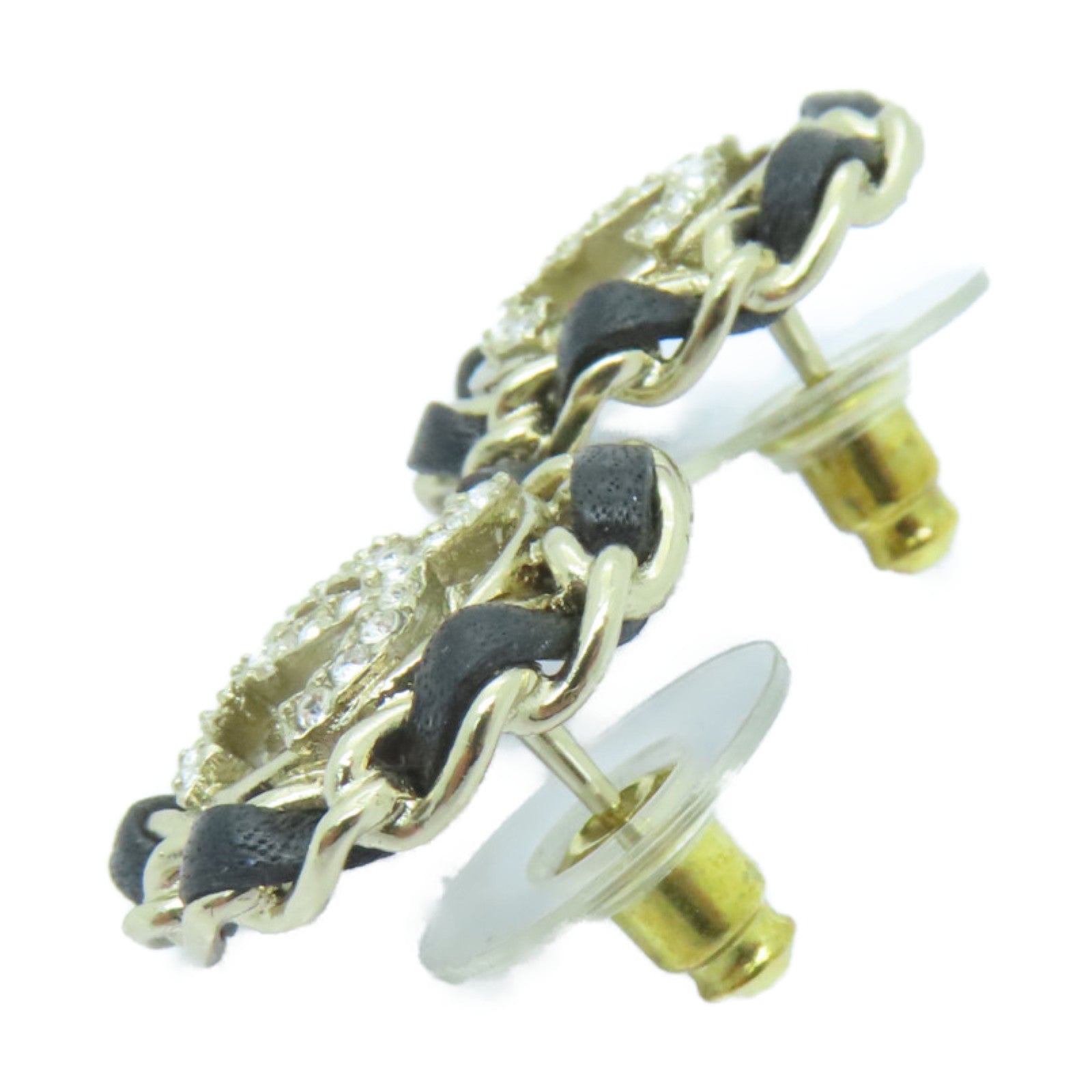 CHANEL 金屬/皮革Earrings耳環金色/銀色/黑色