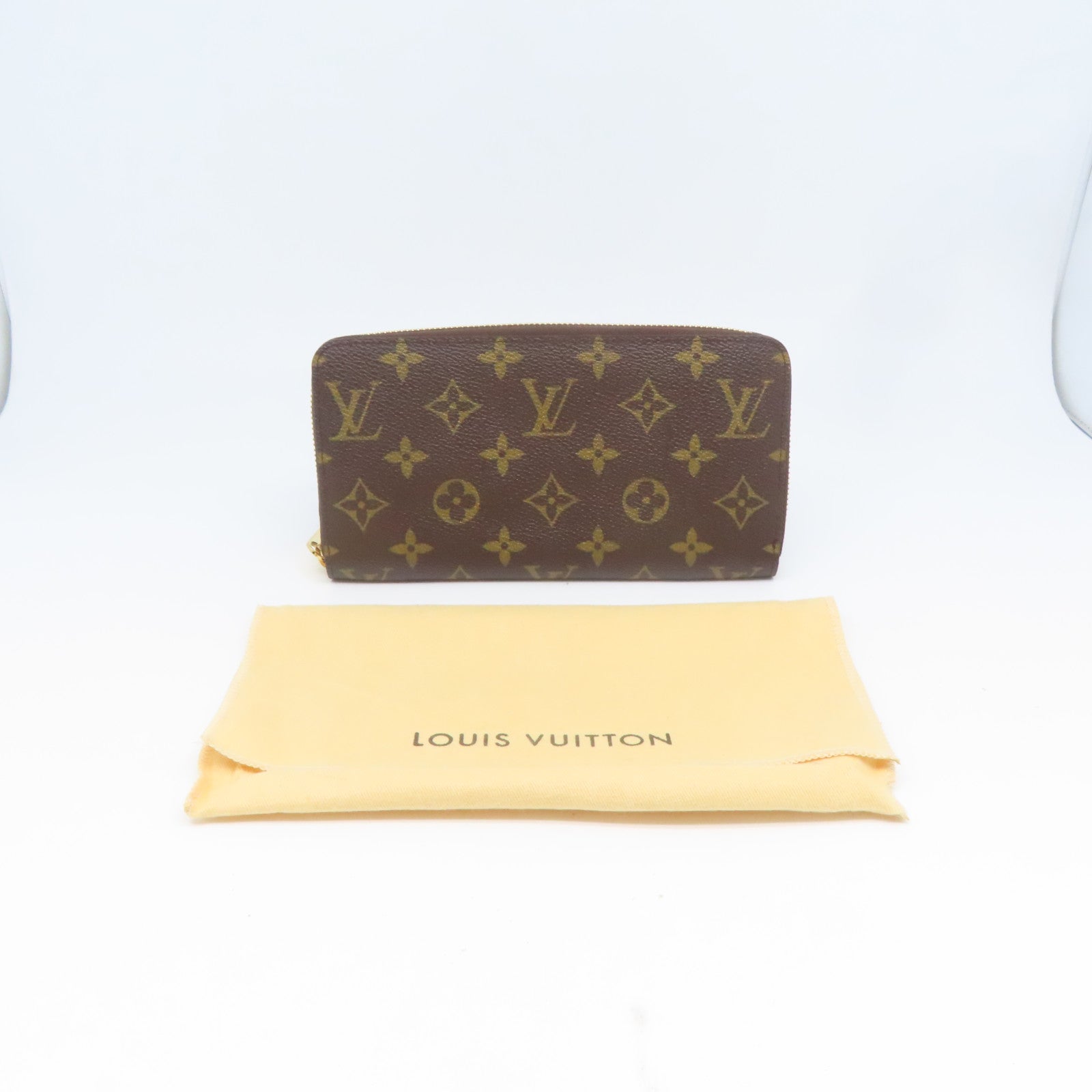 LOUIS VUITTON Monogram Zipper Long Wallet金扣長錢包啡色