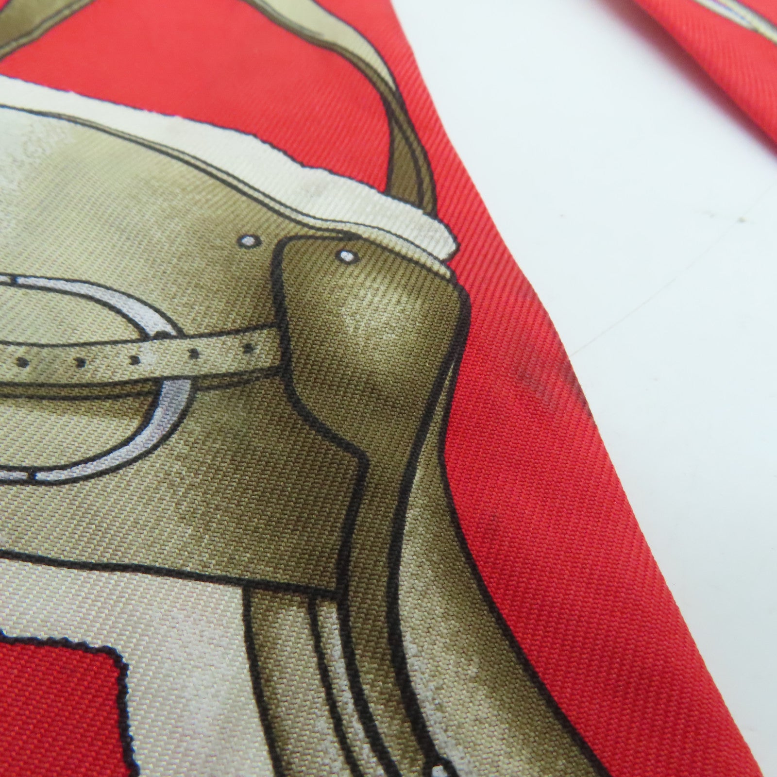 HERMES [Sharp Discount] Silk Twilly Scarf Red/Beige