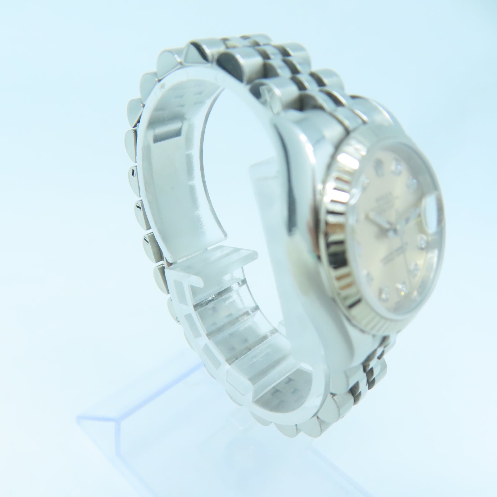ROLEX Lady Datejust 18K白金/不鏽鋼手錶自動機芯粉紅色