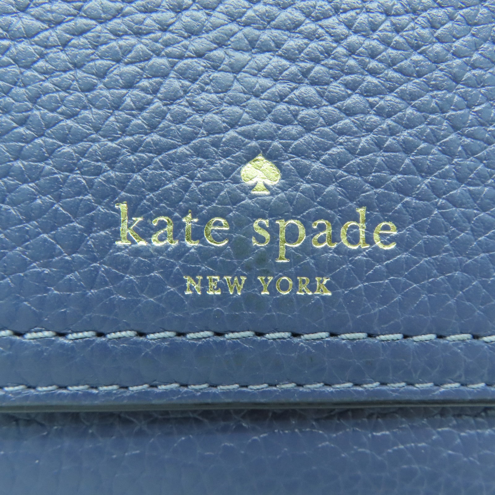 Kate Spade 牛皮皮革Long Wallet金扣长钱包蓝色