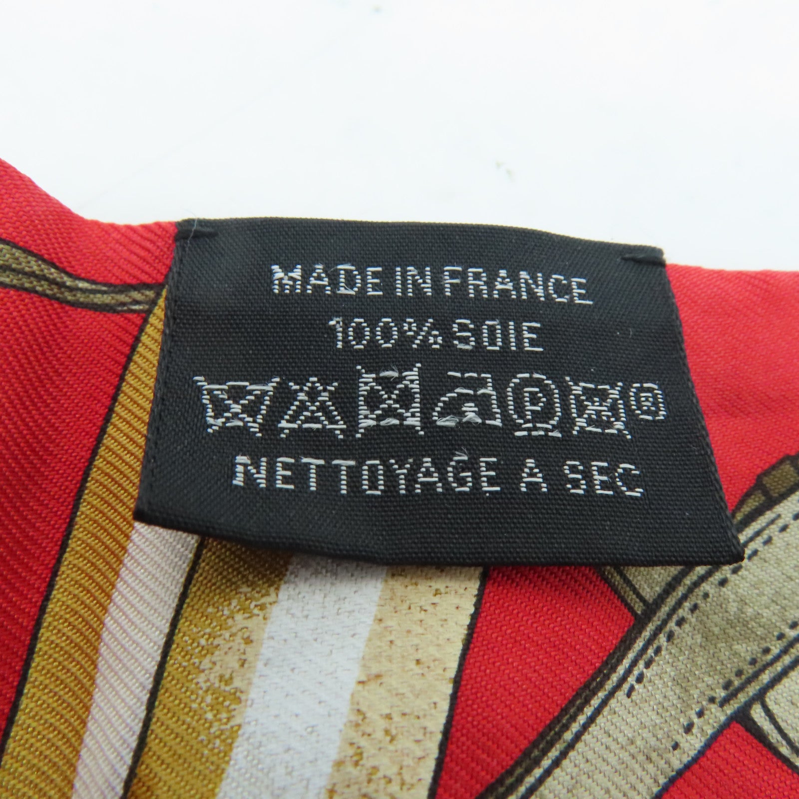 HERMES [Sharp Discount] Silk Twilly Scarf Red/Beige