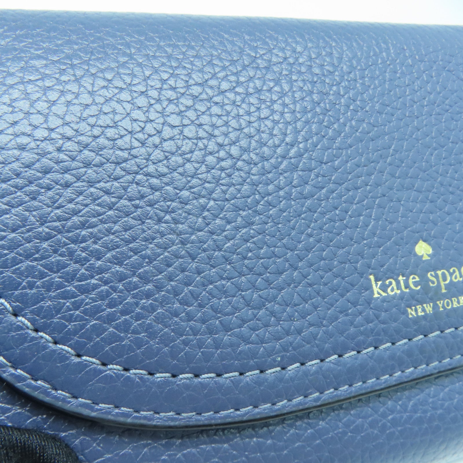 Kate Spade 牛皮皮革Long Wallet金扣长钱包蓝色